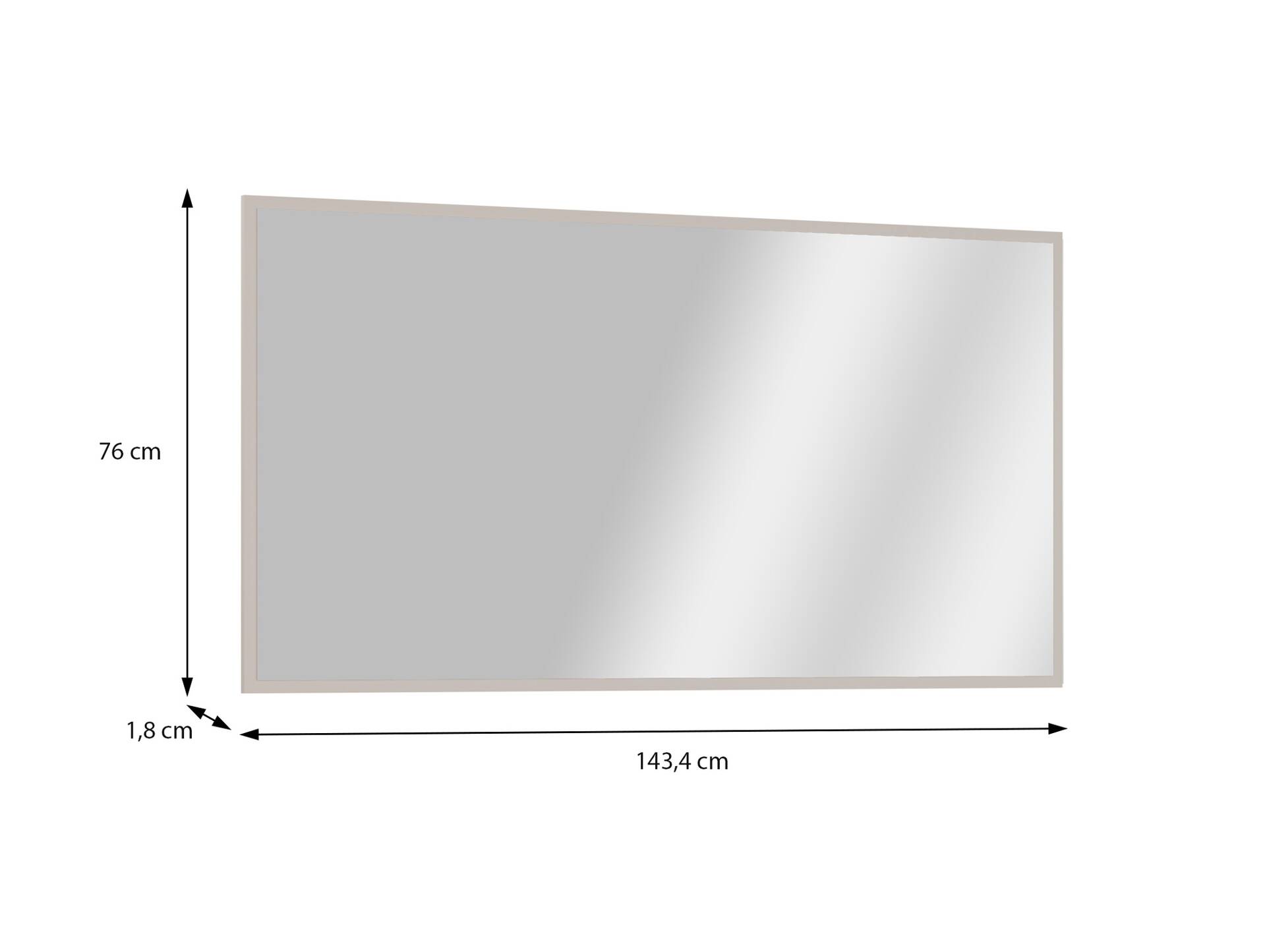 ADIAGO II Spiegel 143x76 cm, Material Spanplatte, sand 