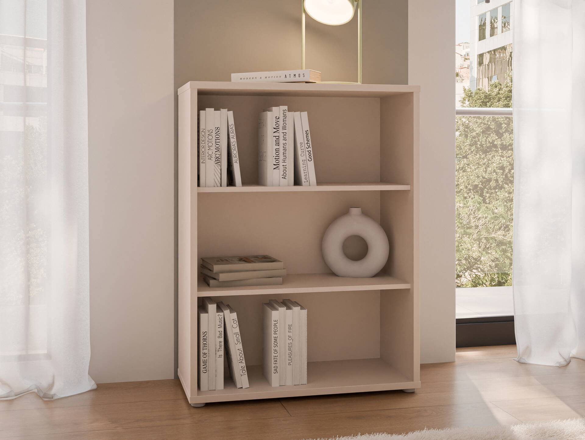 ADIAGO OFFICE Büroregal klein breit, Material Dekorspanplatte, sand 