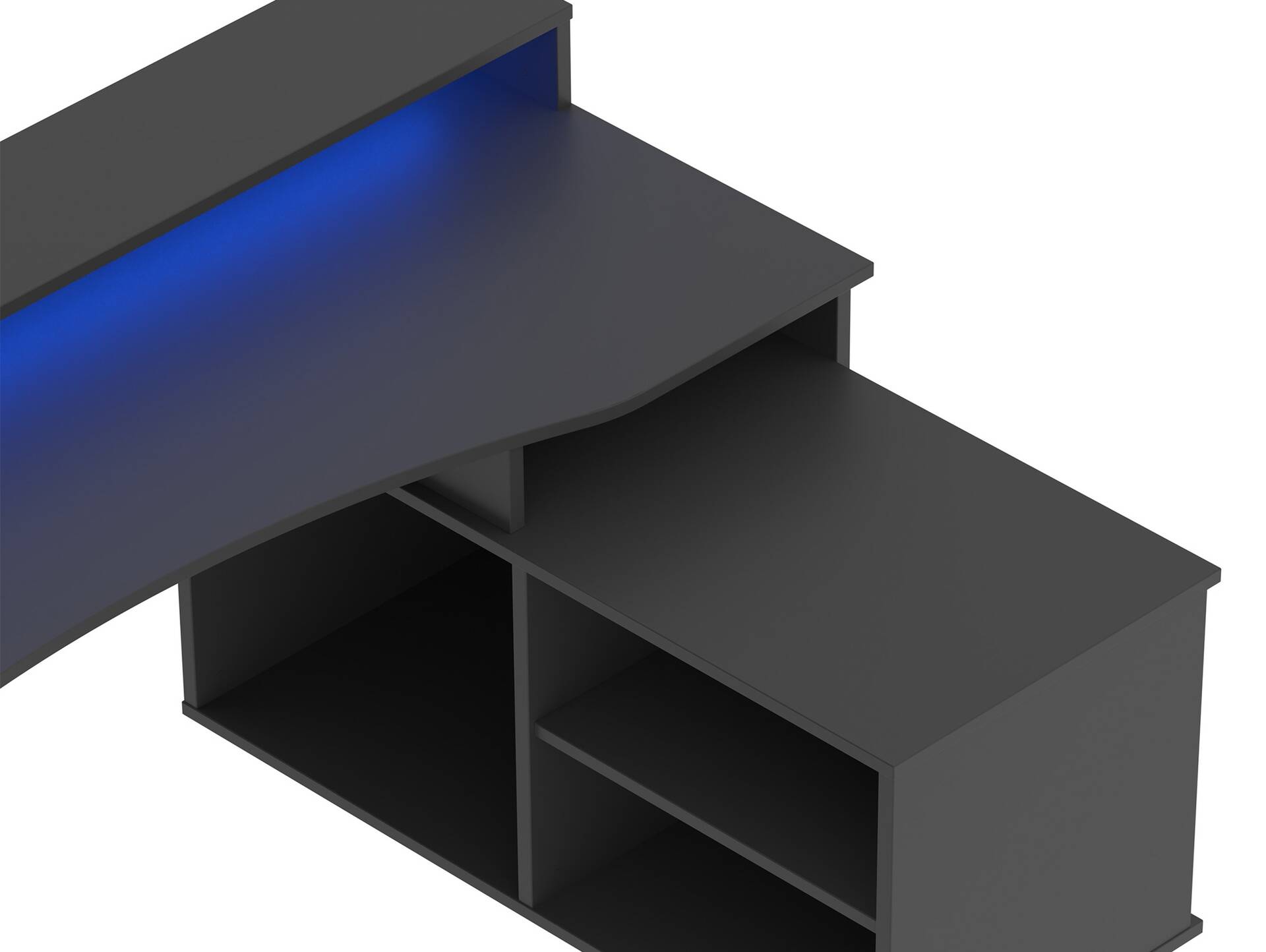 TEZO BIG Gaming Schreibtisch, Material Dekorspanplatte, schwarz matt 