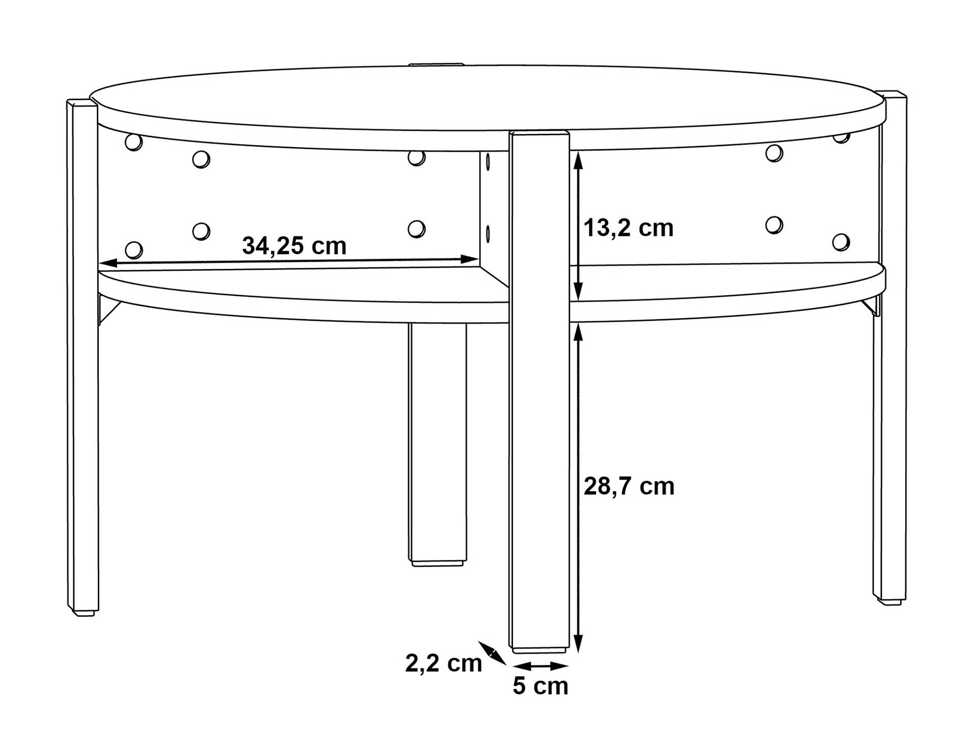 TAFFY Couchtisch, Material Dekorspanplatte, rund Artisan eichefarbig