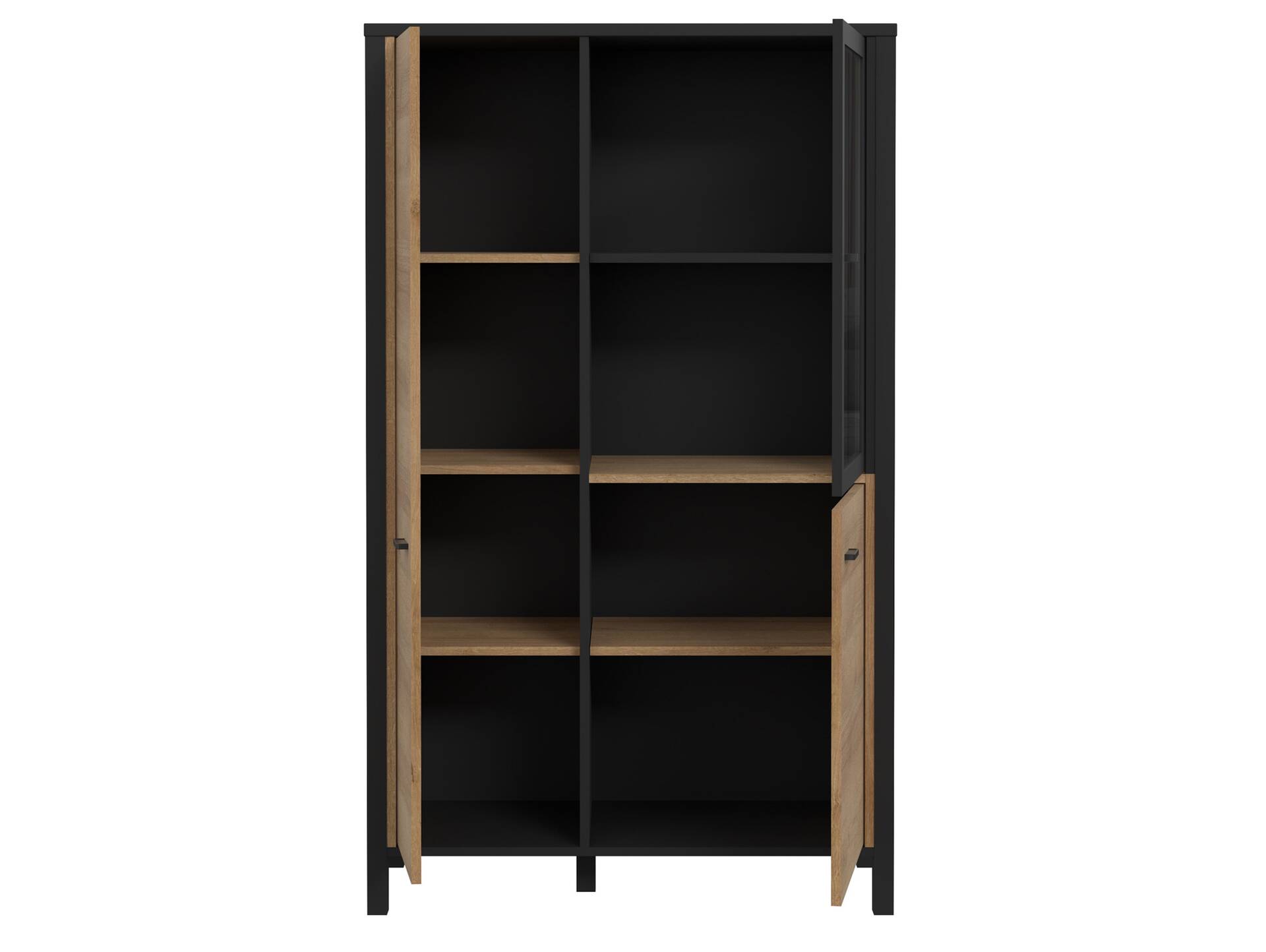 HAVANO Highboard II, Material Dekorspanplatte, Riviera Eichefarbig/schwarz 