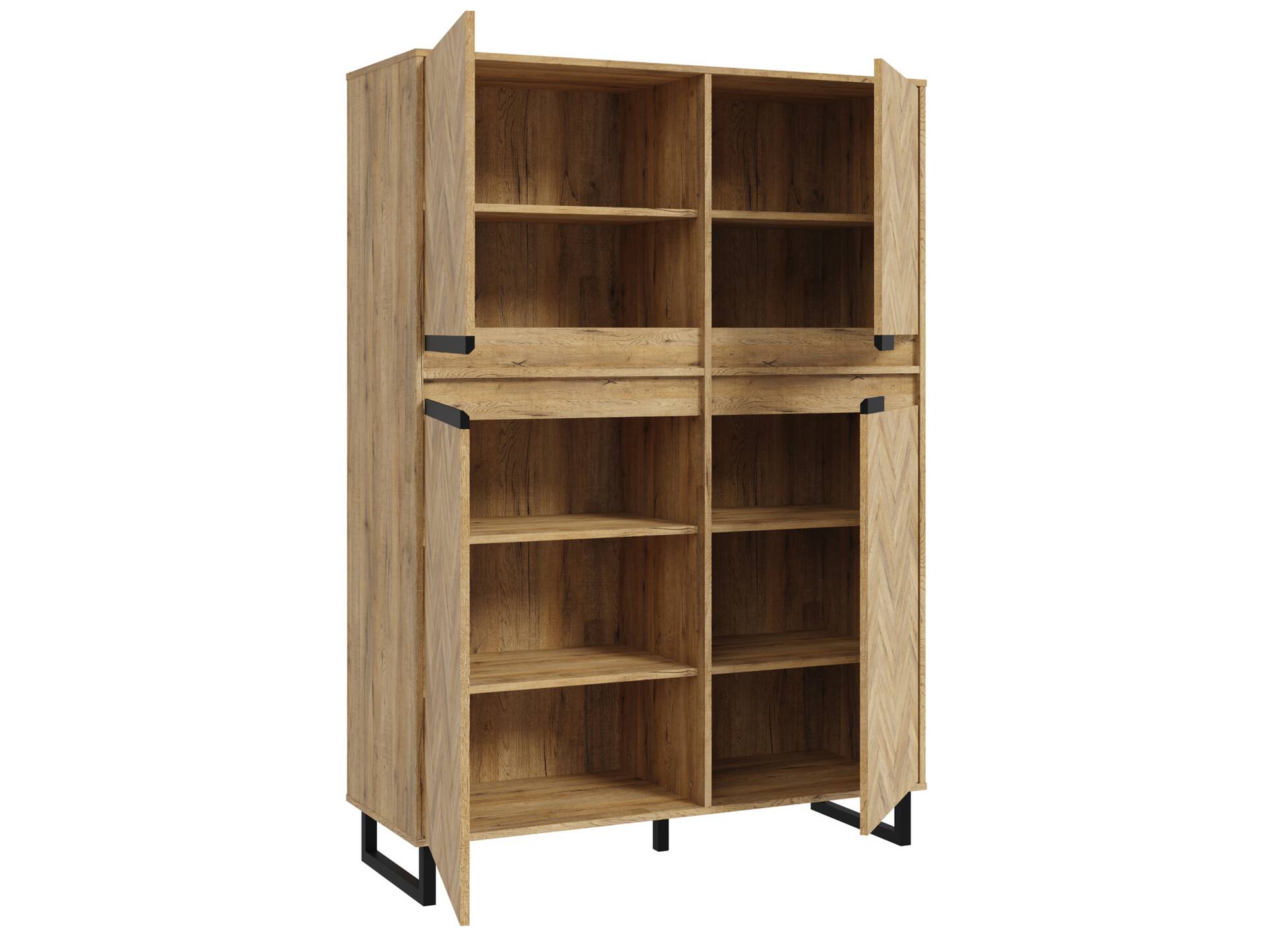 SOTICO Highboard, Material Dekorspanplatte, eichefarbig 