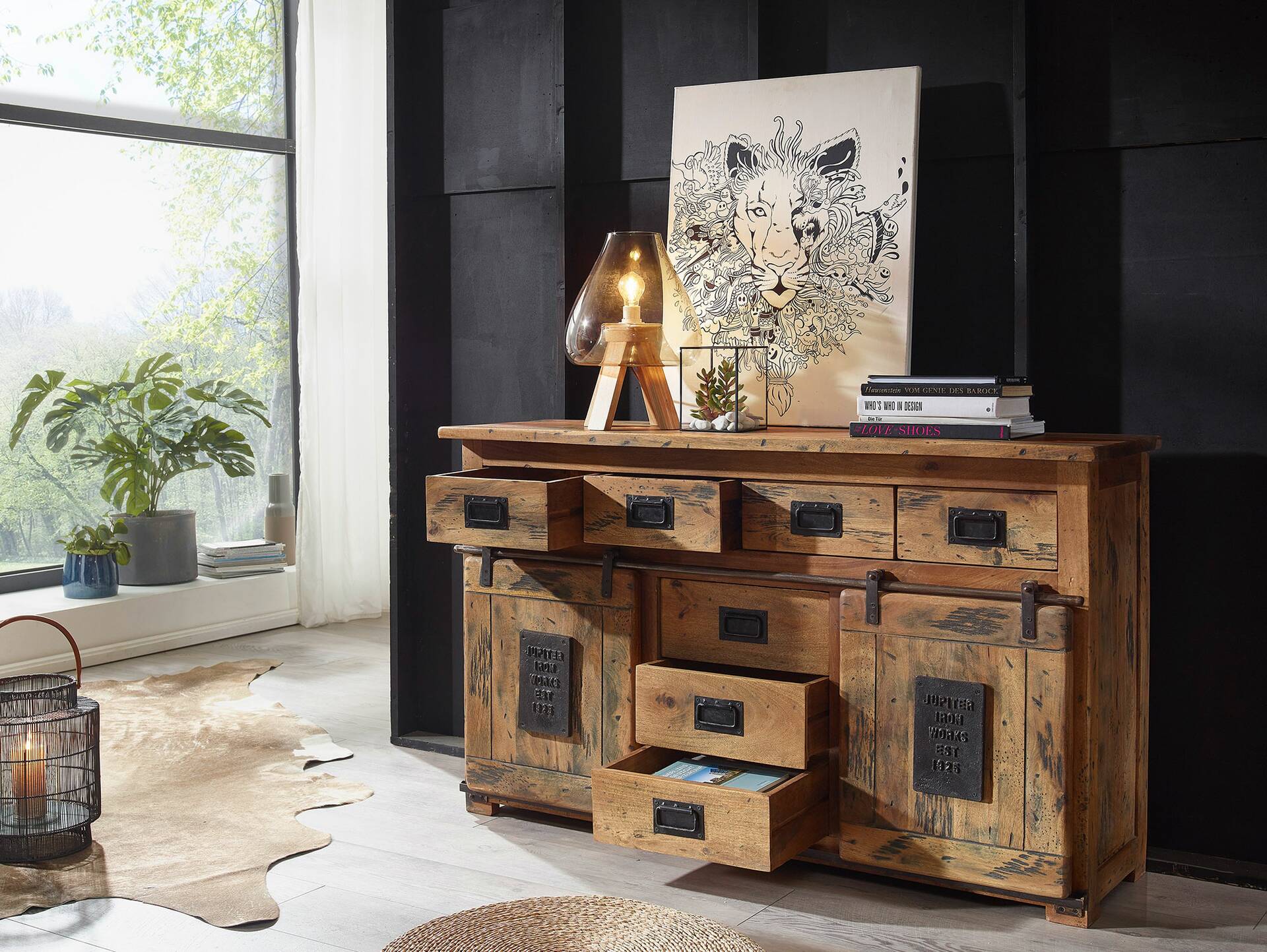 BRISTOL Sideboard III, Material Massivholz, Mango rustikal 