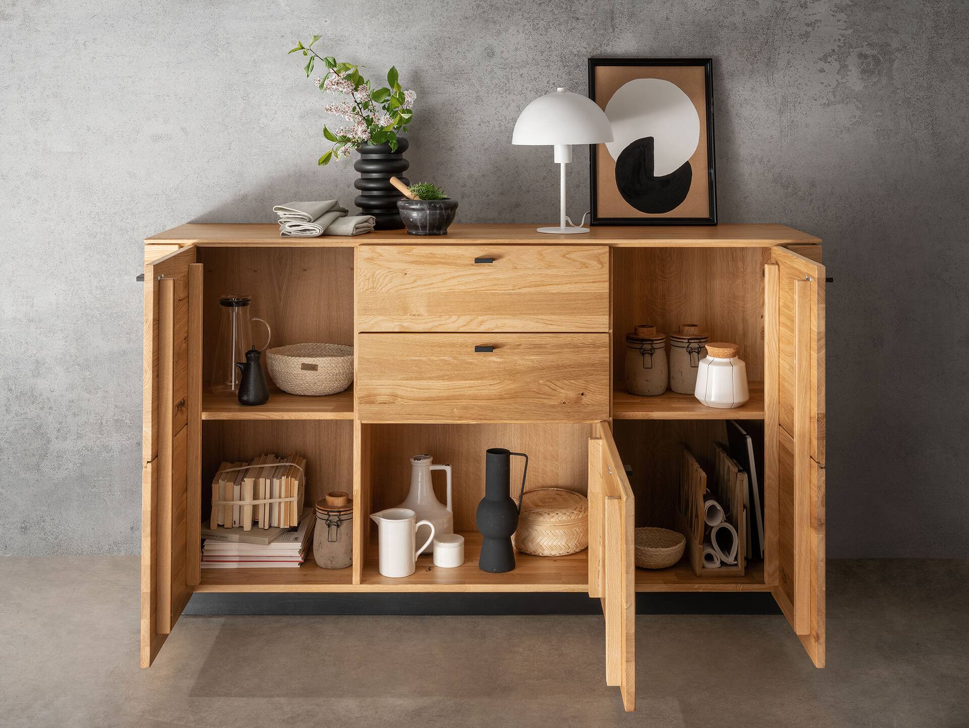 NATANO Sideboard II, Material Massivholz, Wildeiche geölt 