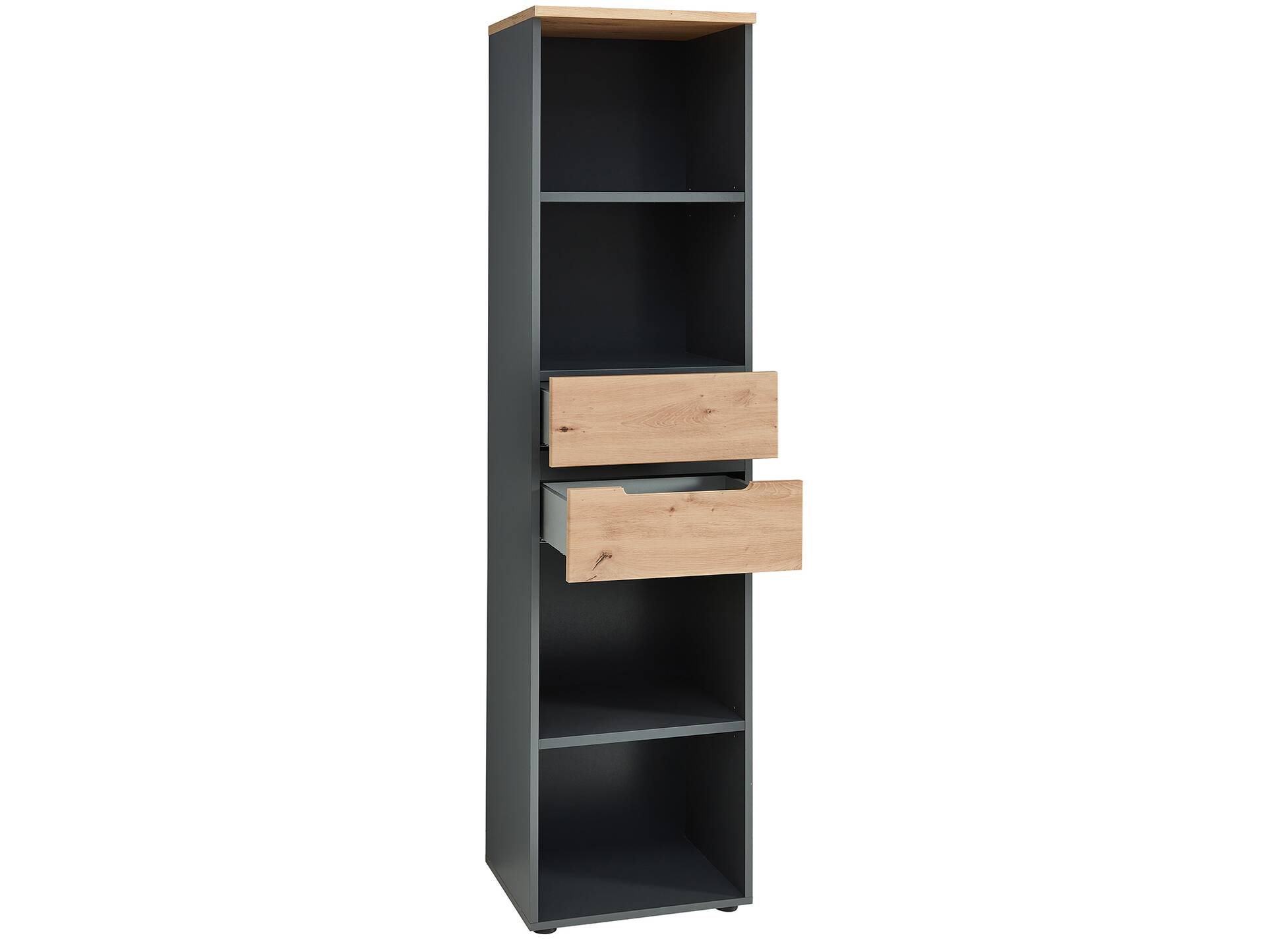 MAILAND Büroregal II, Material Dekorspanplatte Artisan Eichefarbig / Graphit