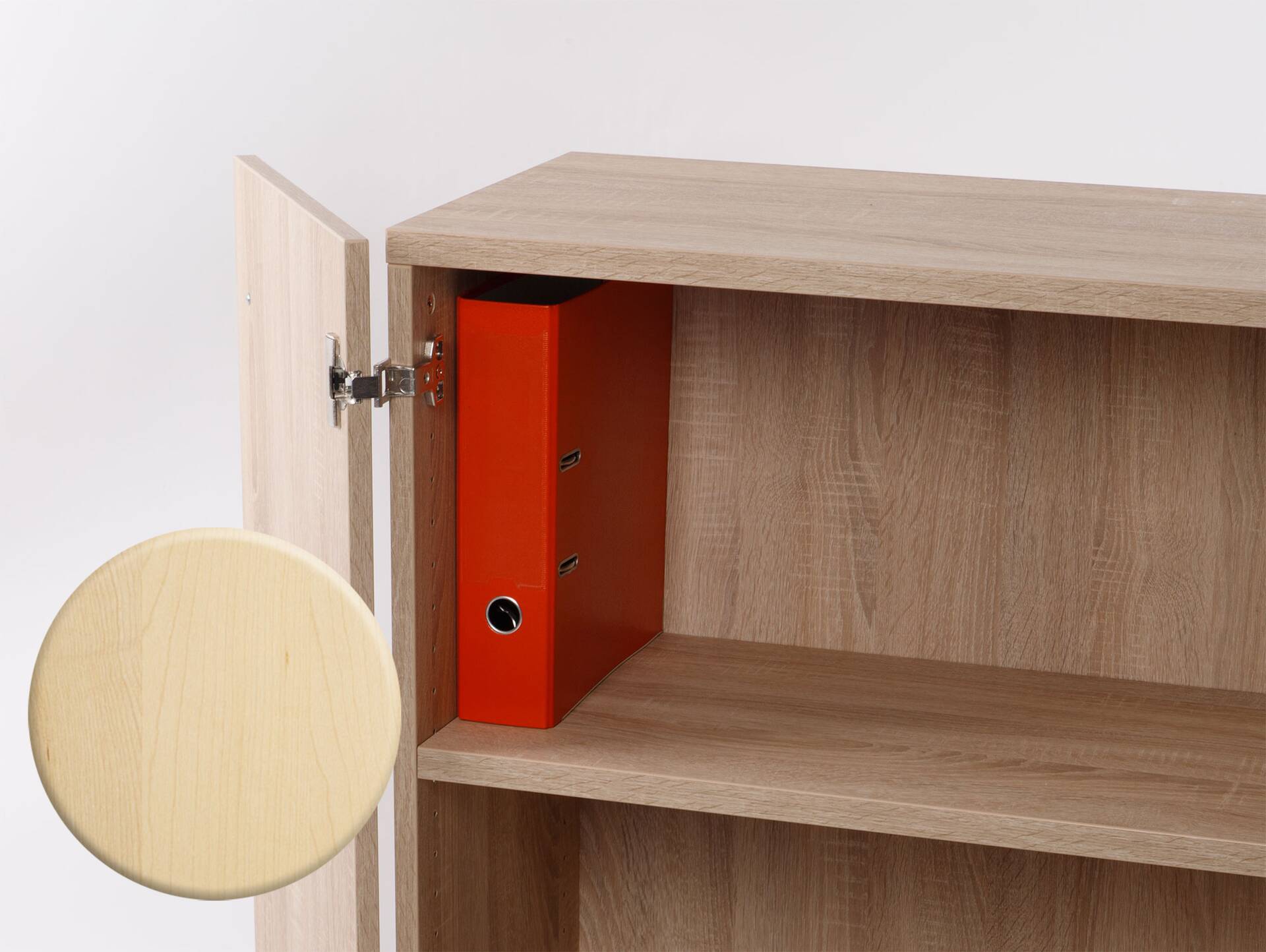 OFFICE ONE Türenpaket | 2er Set | H: 119 cm | Material Dekorspanplatte, Ahornfarbig 