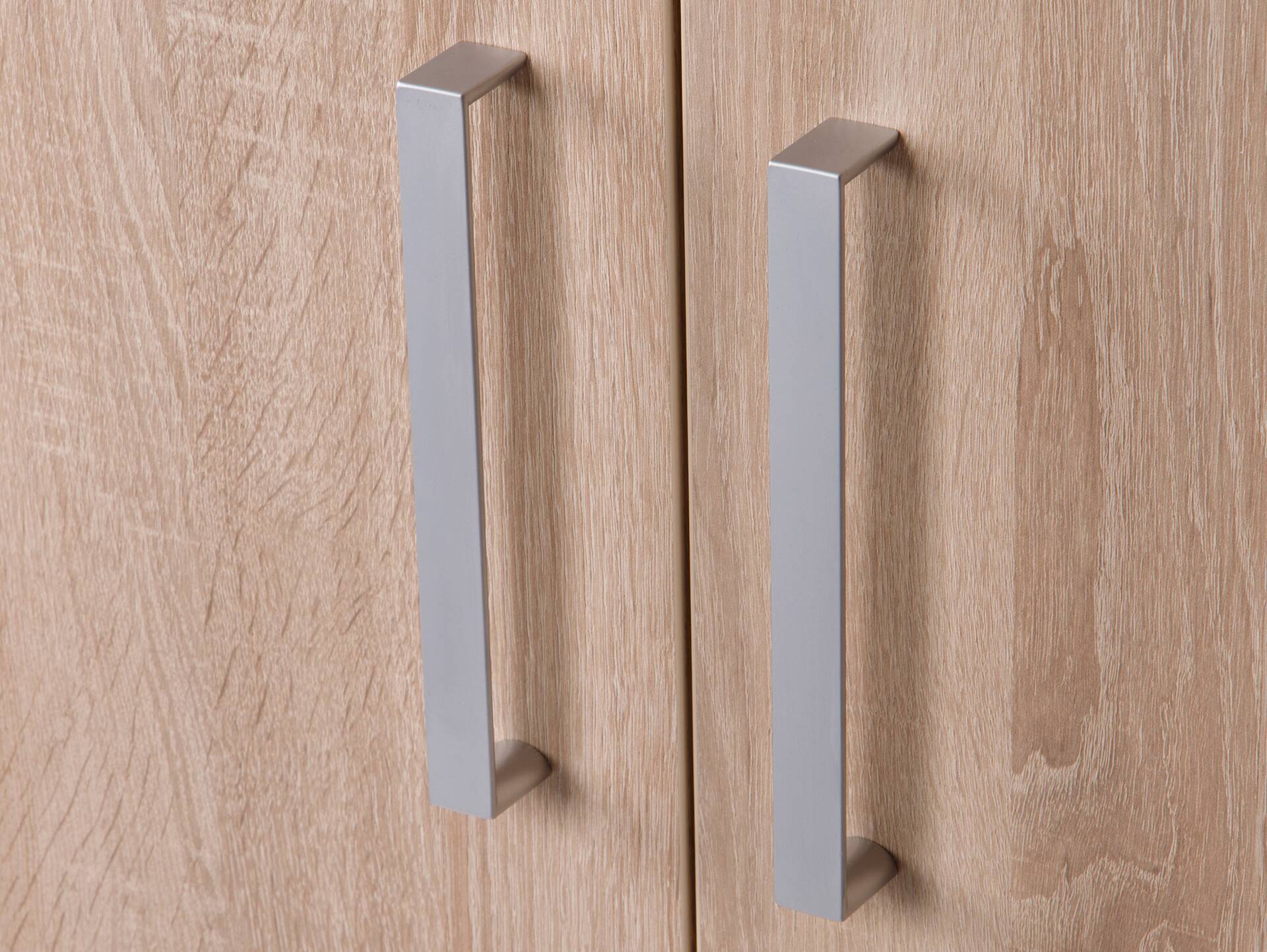 OFFICE ONE Büroschrank, 2-türig, Material Dekorspanplatte ahornfarbig | 120 cm