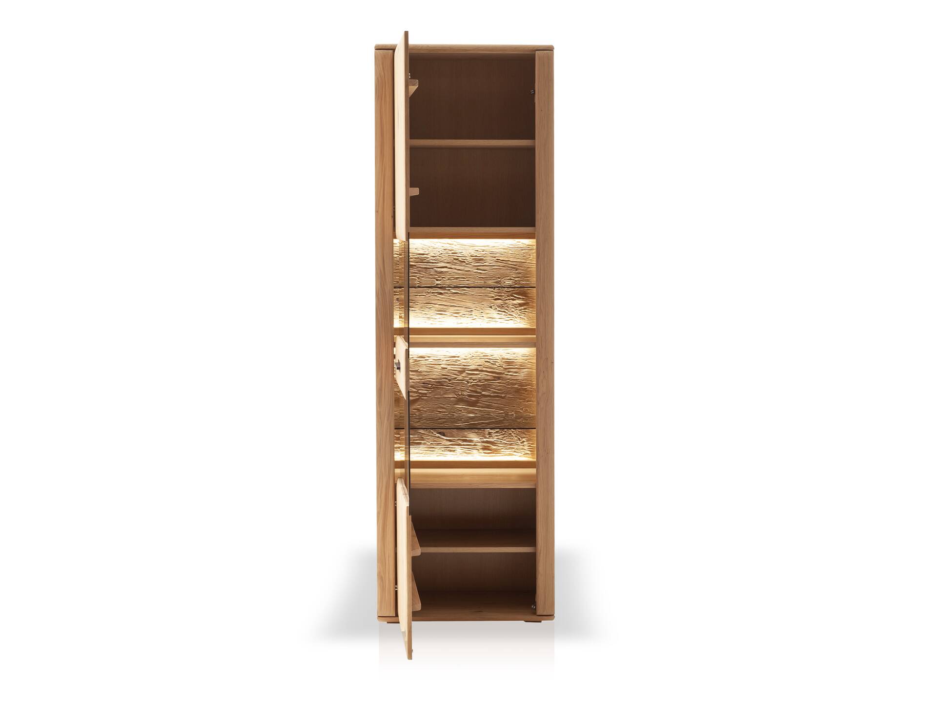 ASKARO Vitrine, Material Teilmassiv, Balkeneiche geölt 