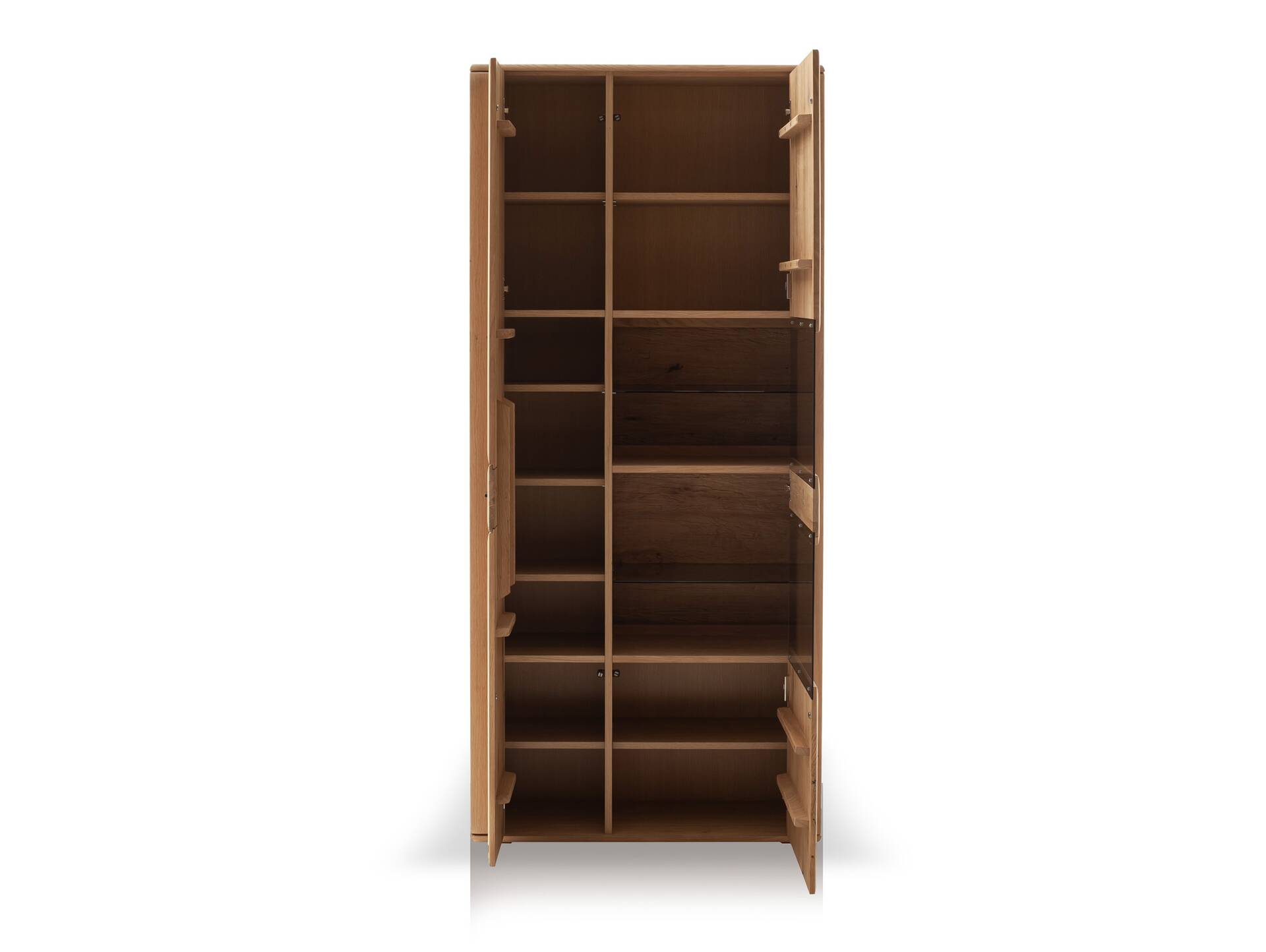 ASKARO Kombi-Vitrine, Material Teilmassiv, Balkeneiche geölt 