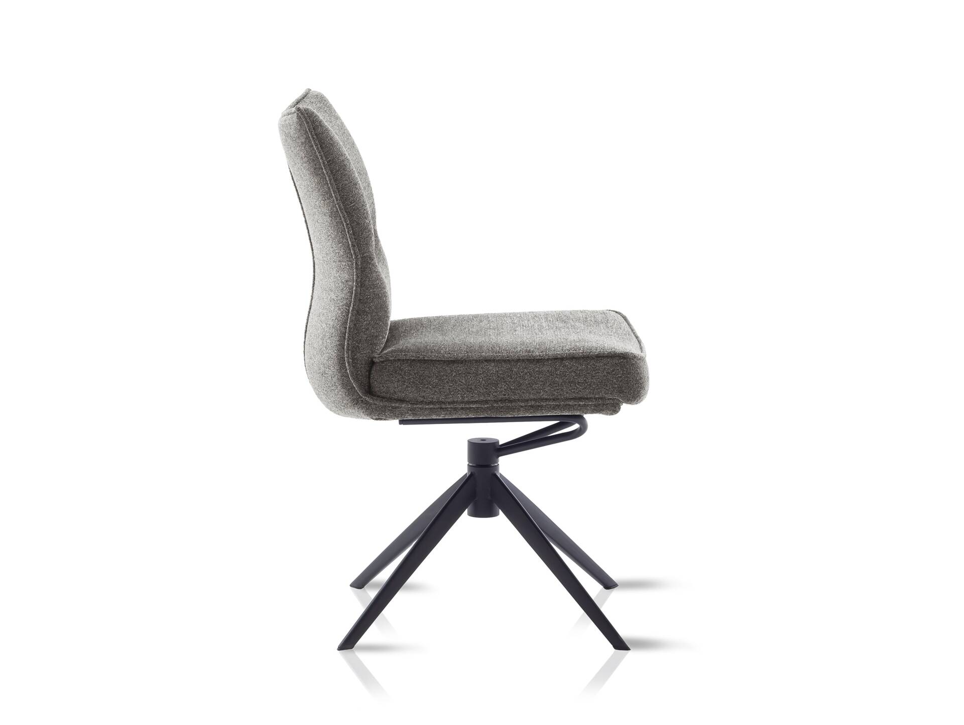 ALESSIO Schalenstuhl I, Material Stoff Anthrazit/Gestell Eiche u. Metall Metall schwarz
