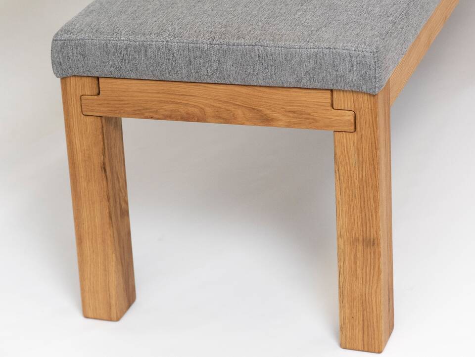 SALIMA Eckbank, Material Massivholz / Stoffbezug Eiche | 248 x 171 cm | grau