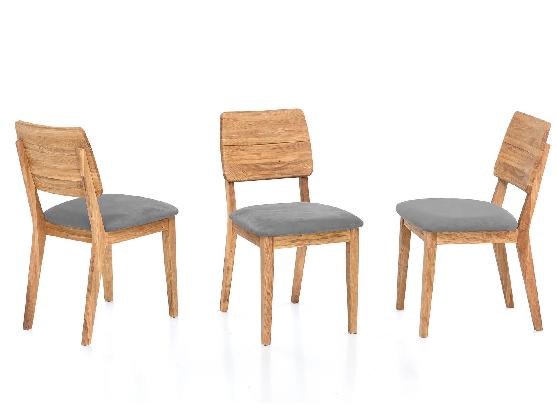 NETRON Esstischstuhl, Material Massivholz/Bezug Kunstleder Eiche | silvercreme