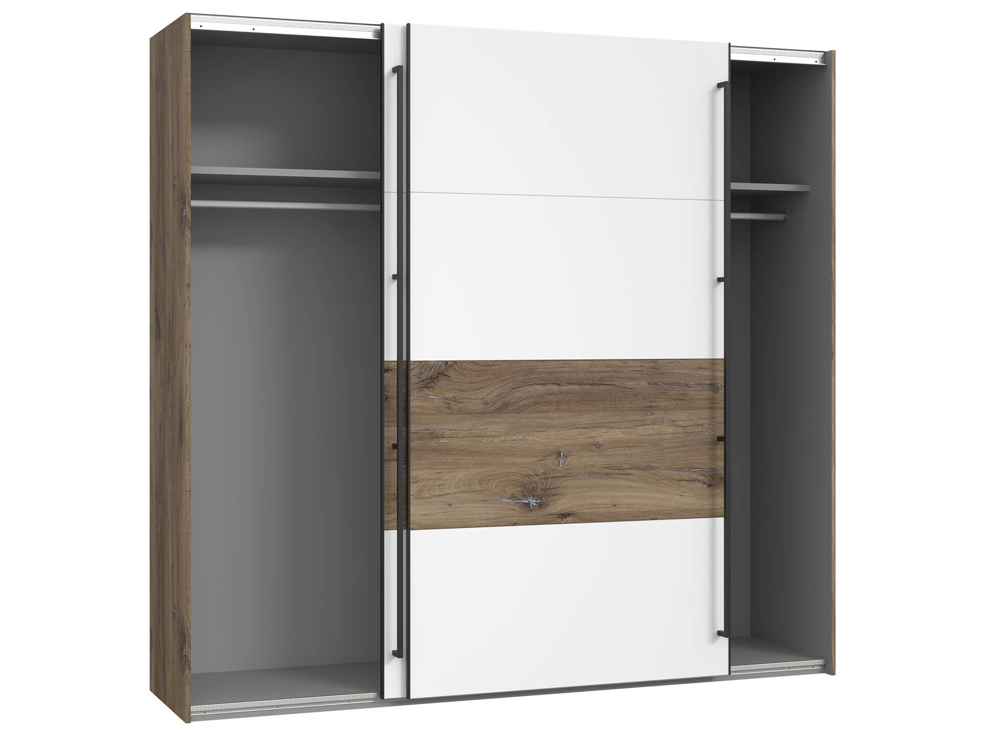 KACY Komplett Schlafzimmer, Material Dekorspanplatte, Flagstaff Eichefarbig/Weiß 