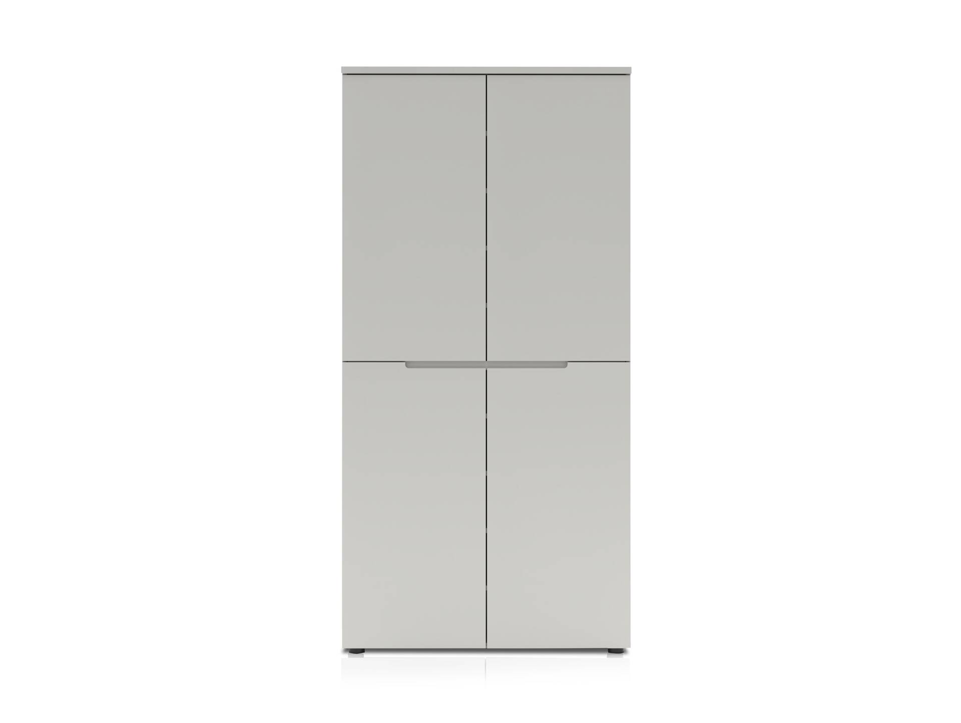 BUDAPEST Schuhschrank hoch, Material Dekorspanplatte, lichtgrau 