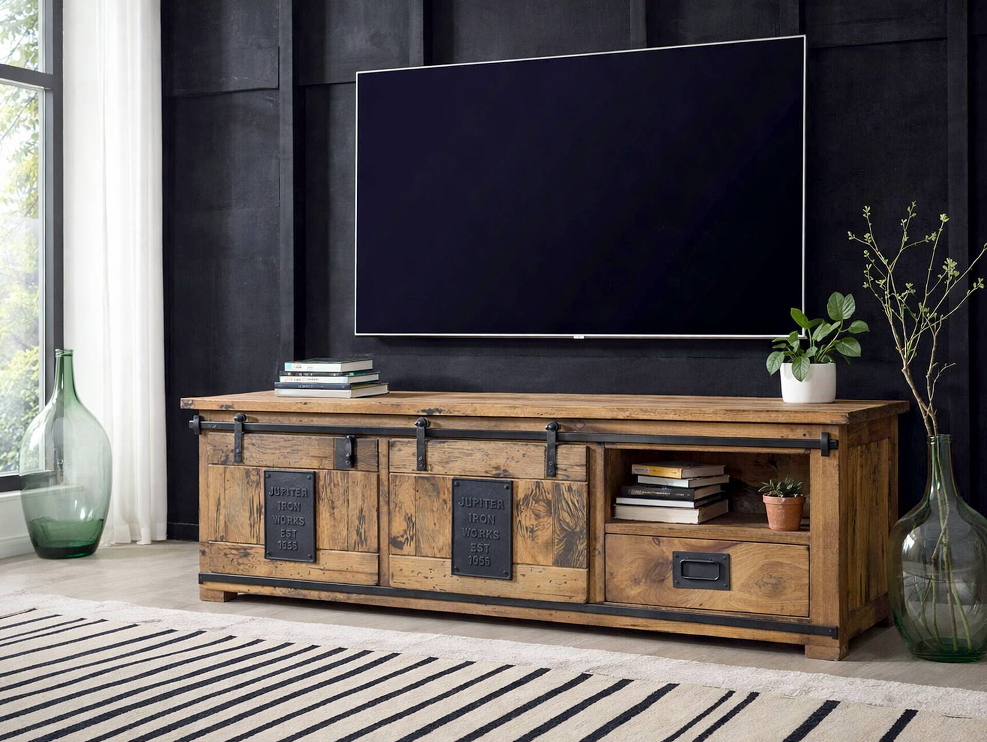 BRISTOL TV-Board IV, Material Massivholz, Mango rustikal 