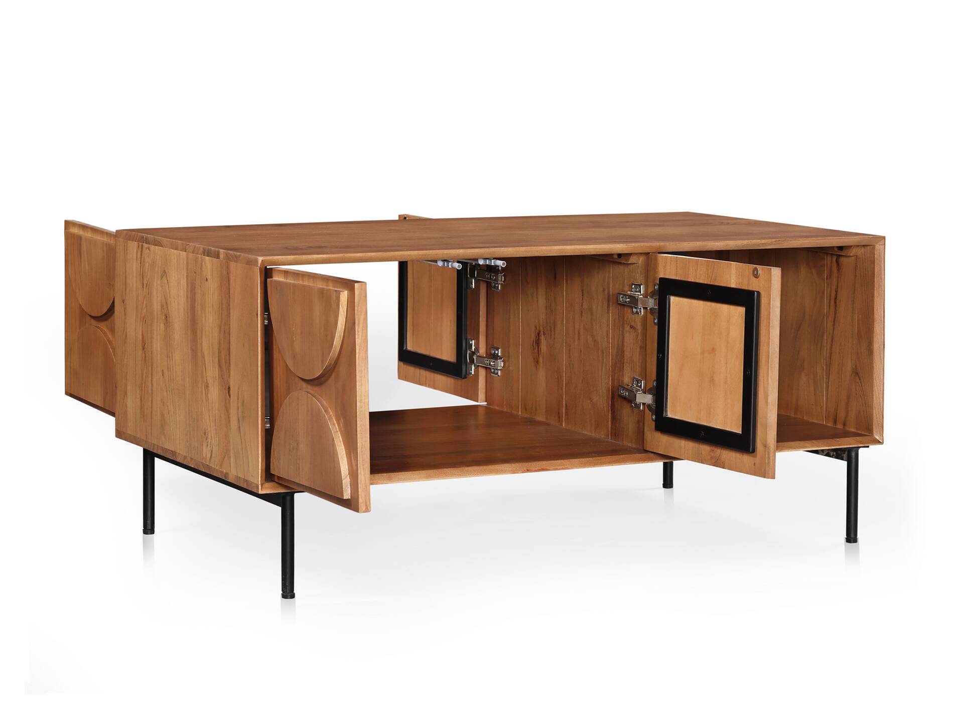 CATANDO Couchtisch, Material Massivholz, Akazie honigfarben 