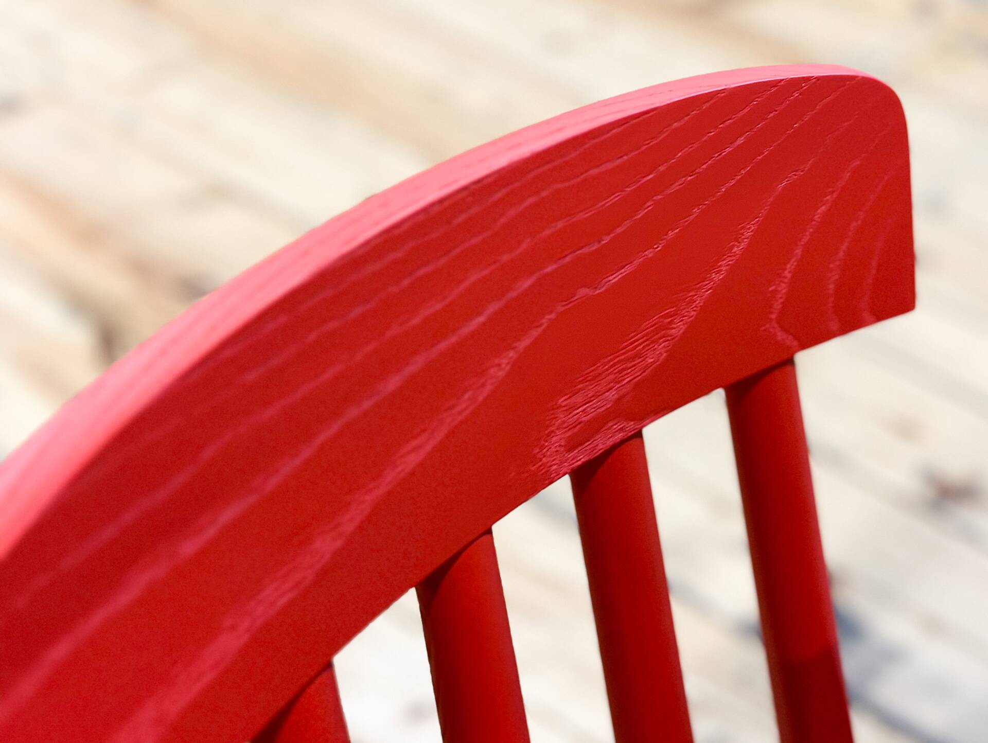CAMI Holzstuhl, Material Massivholz, Esche lackiert rot