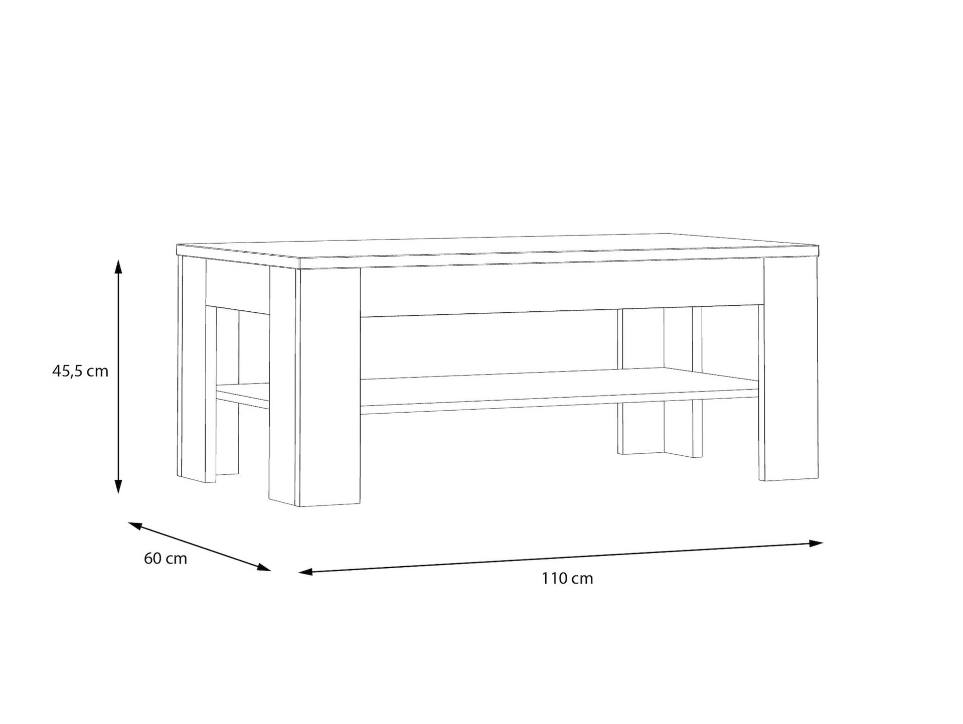 LENNOX Couchtisch, Material Dekorspanplatte, lichtgrau/Valencia Oak Dekor 