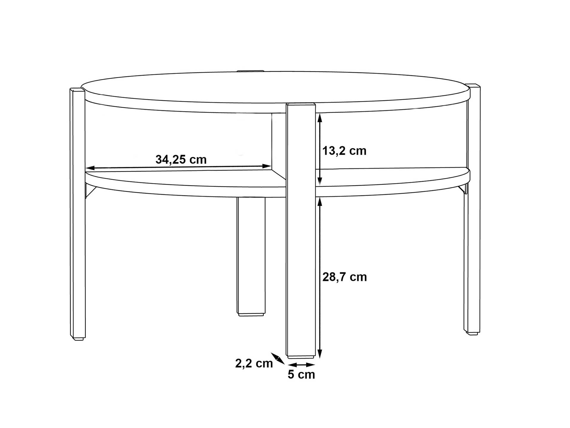 TAFFY Couchtisch, Material Dekorspanplatte, rund weiss