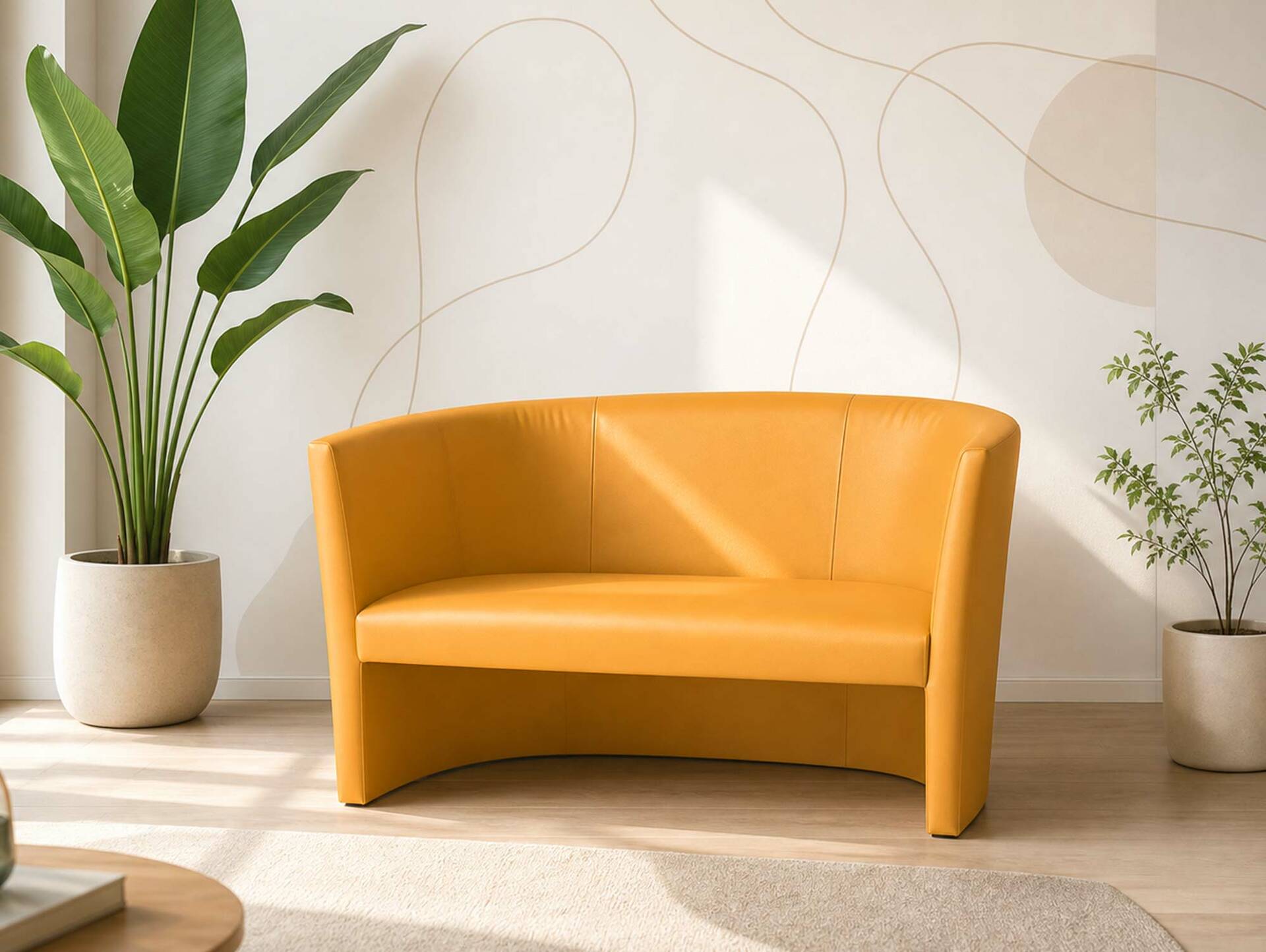 CHARLY DUO Cocktailsessel / Sessel, Material Kunstleder gelb