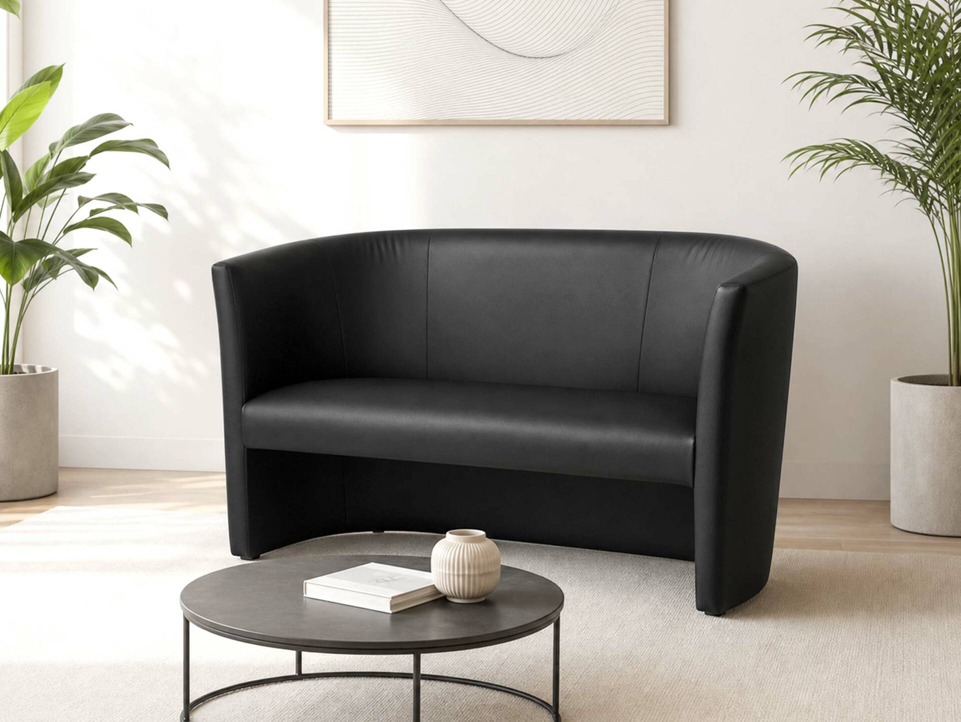 CHARLY DUO Cocktailsessel / Sessel, Material Kunstleder schwarz