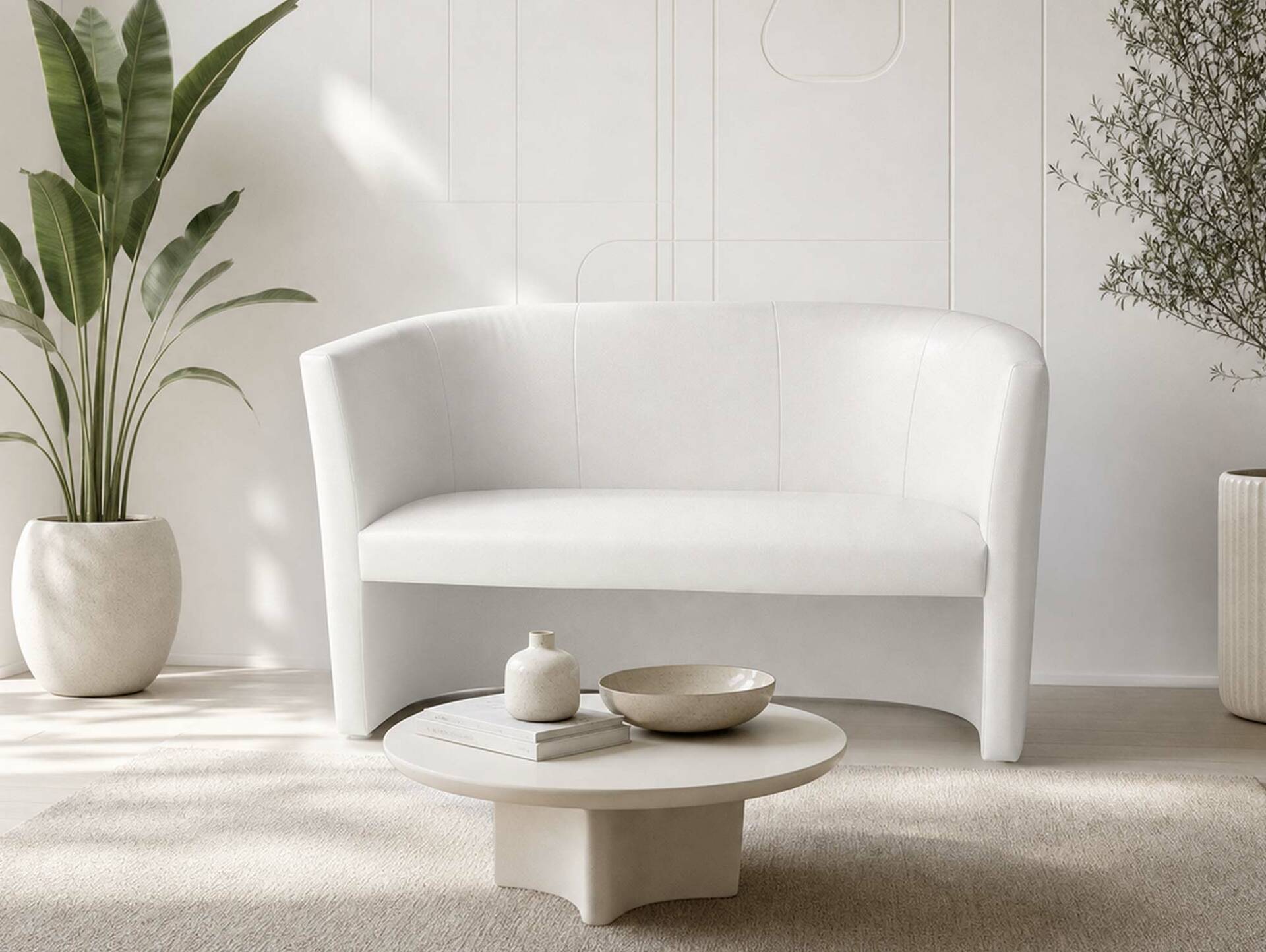 CHARLY DUO Cocktailsessel / Sessel, Material Kunstleder weiss