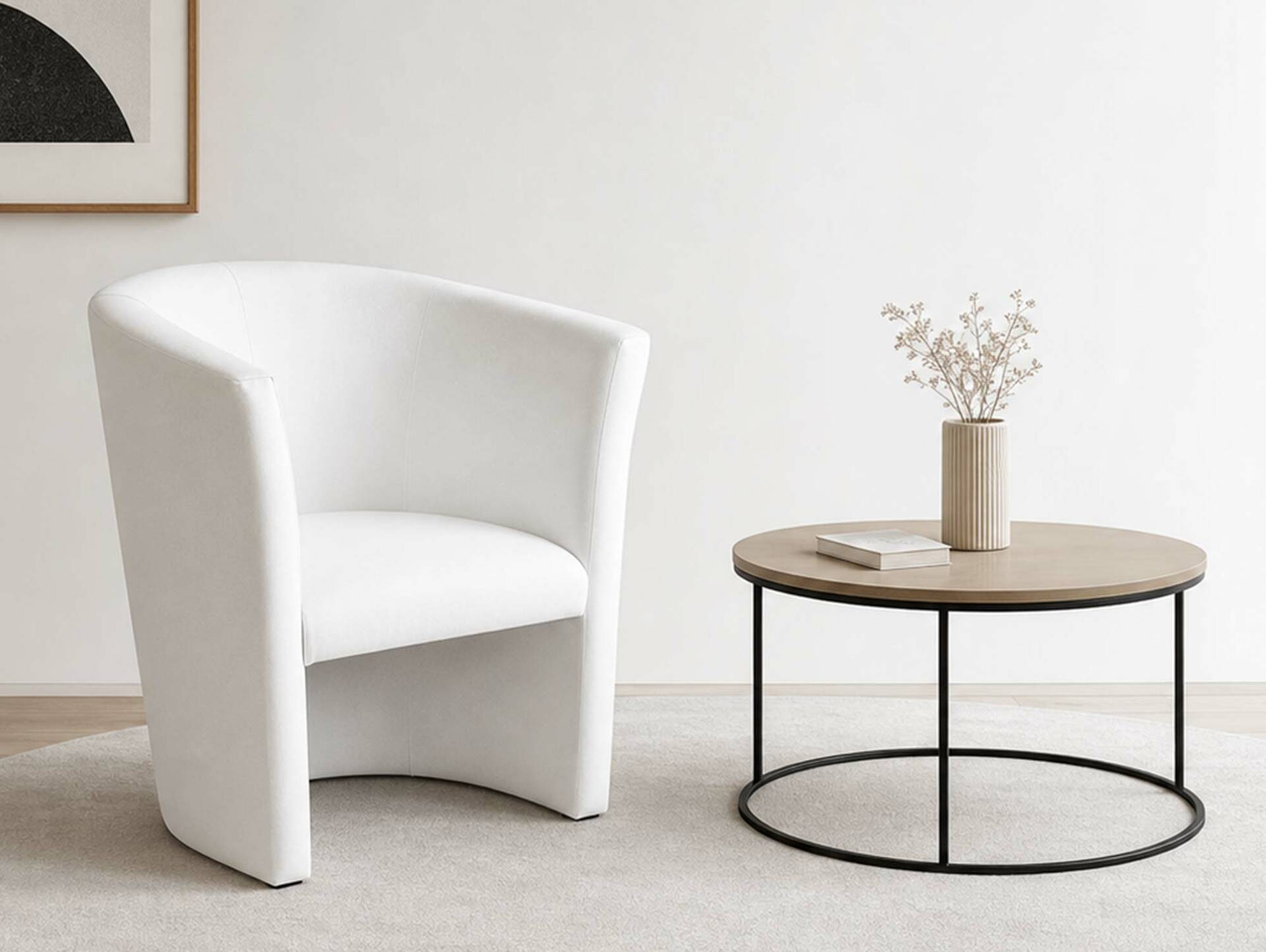 CHARLY Sessel / Cocktailsessel im Lederlook, Material Kunstleder weiss