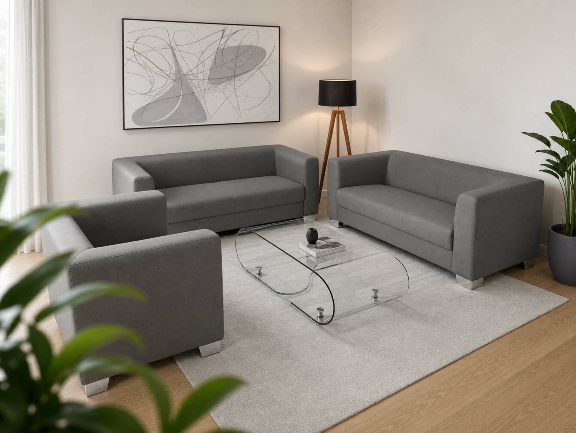 CHICAGO Sessel/Cocktailsessel, Material Kunstleder grau