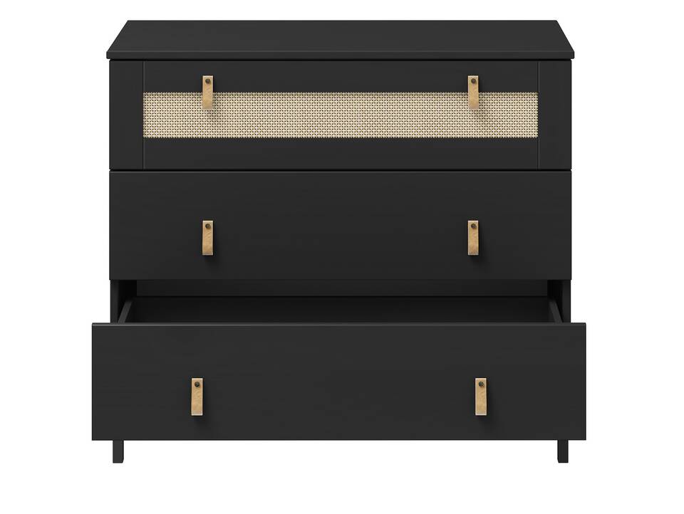 CINOY Sideboard I, Material Massivholz, Kiefer lackiert schwarz