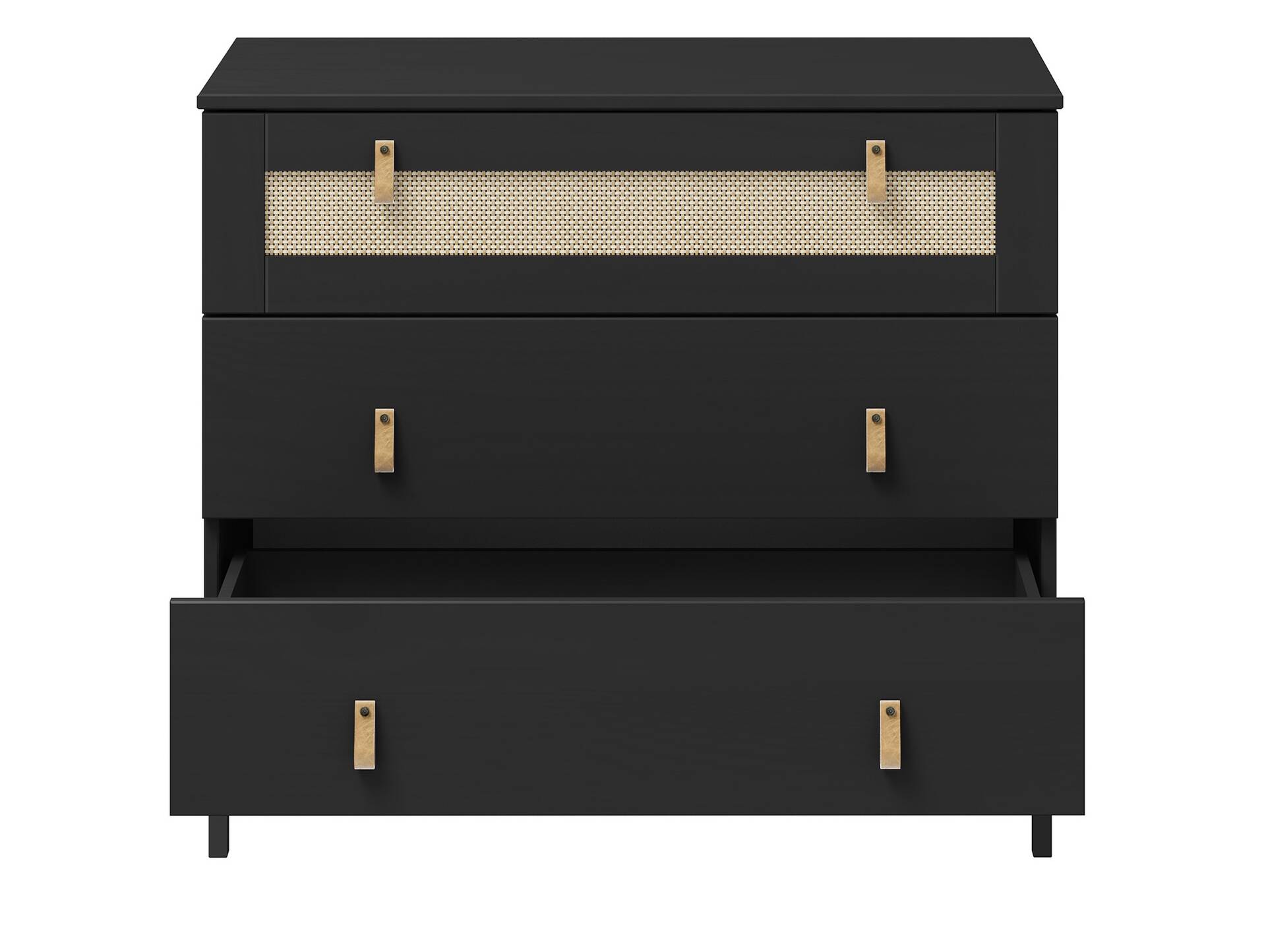 CINOY Sideboard I, Material Massivholz, Kiefer lackiert schwarz