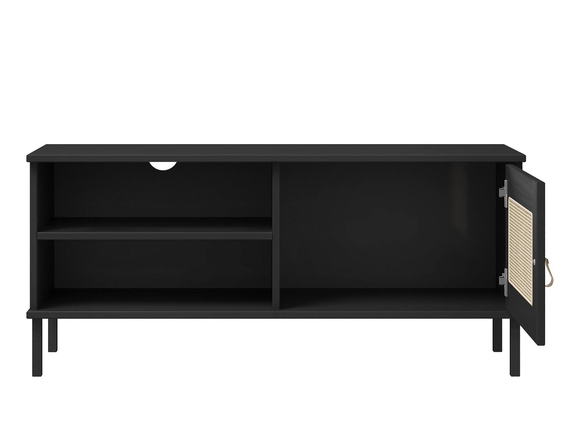 CINOY TV-Board I, Material Massivholz, Kiefer lackiert schwarz