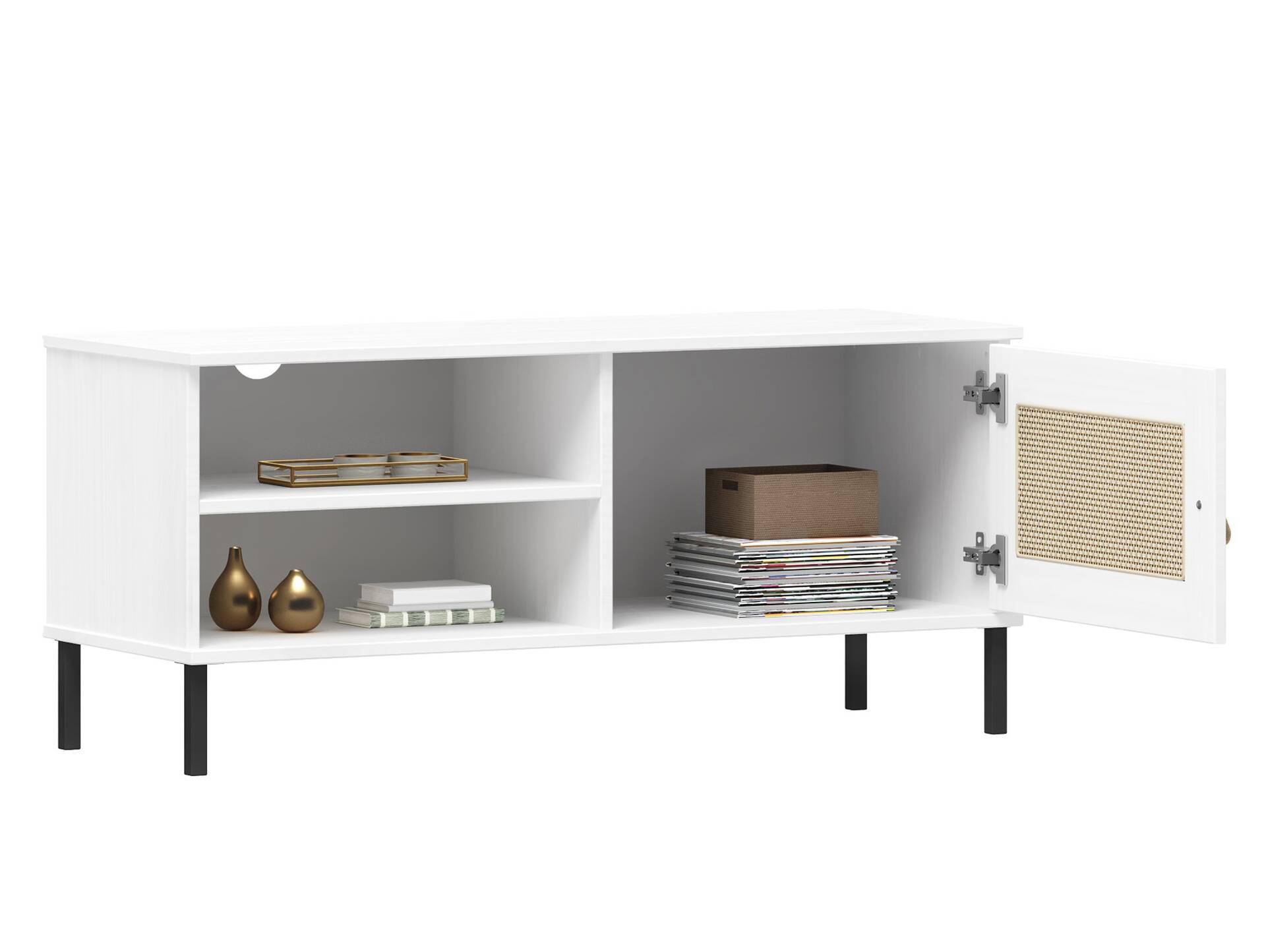 CINOY TV-Board I, Material Massivholz, Kiefer lackiert weiss