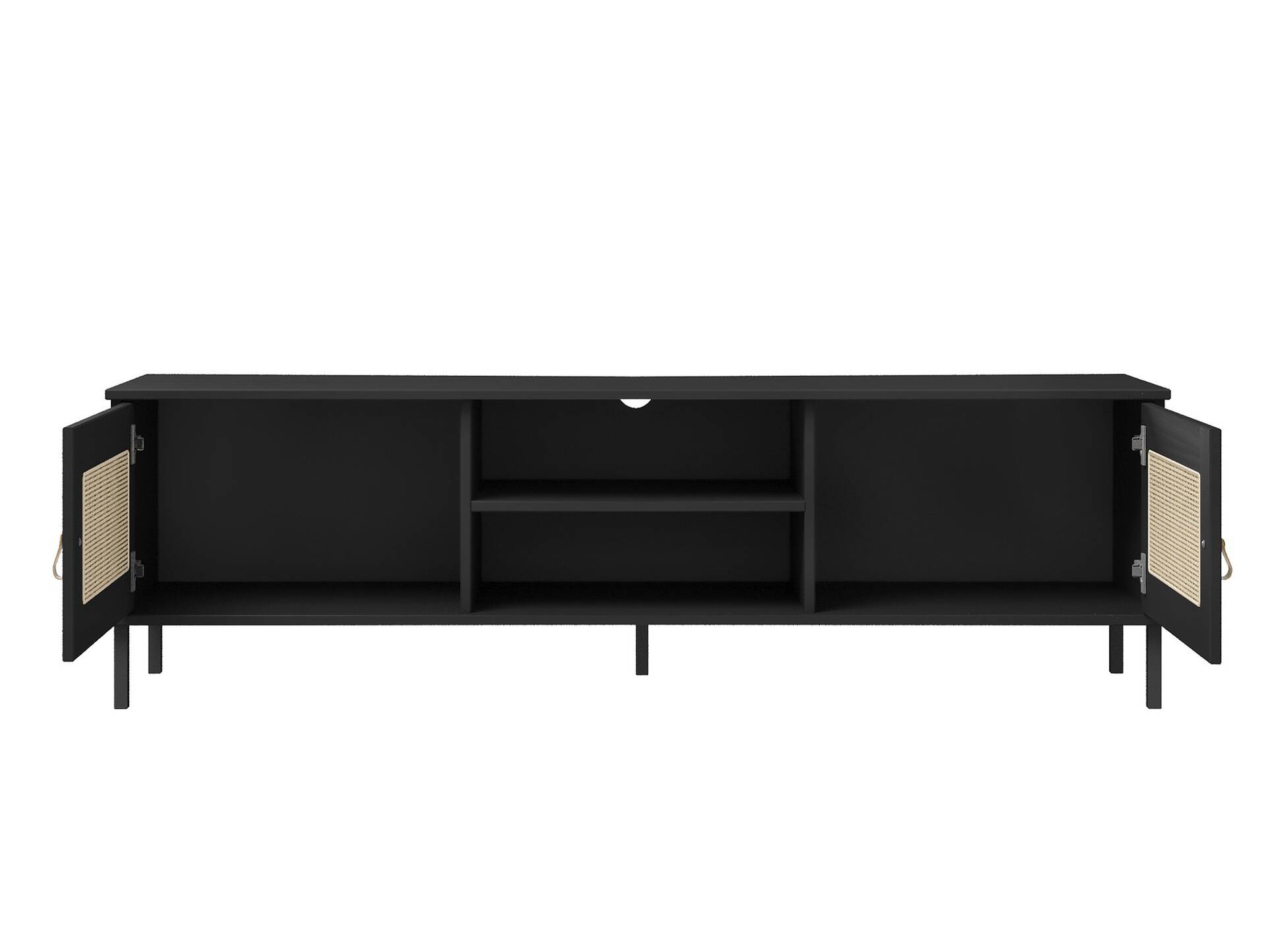 CINOY TV-Board II, Material Massivholz, Kiefer lackiert schwarz