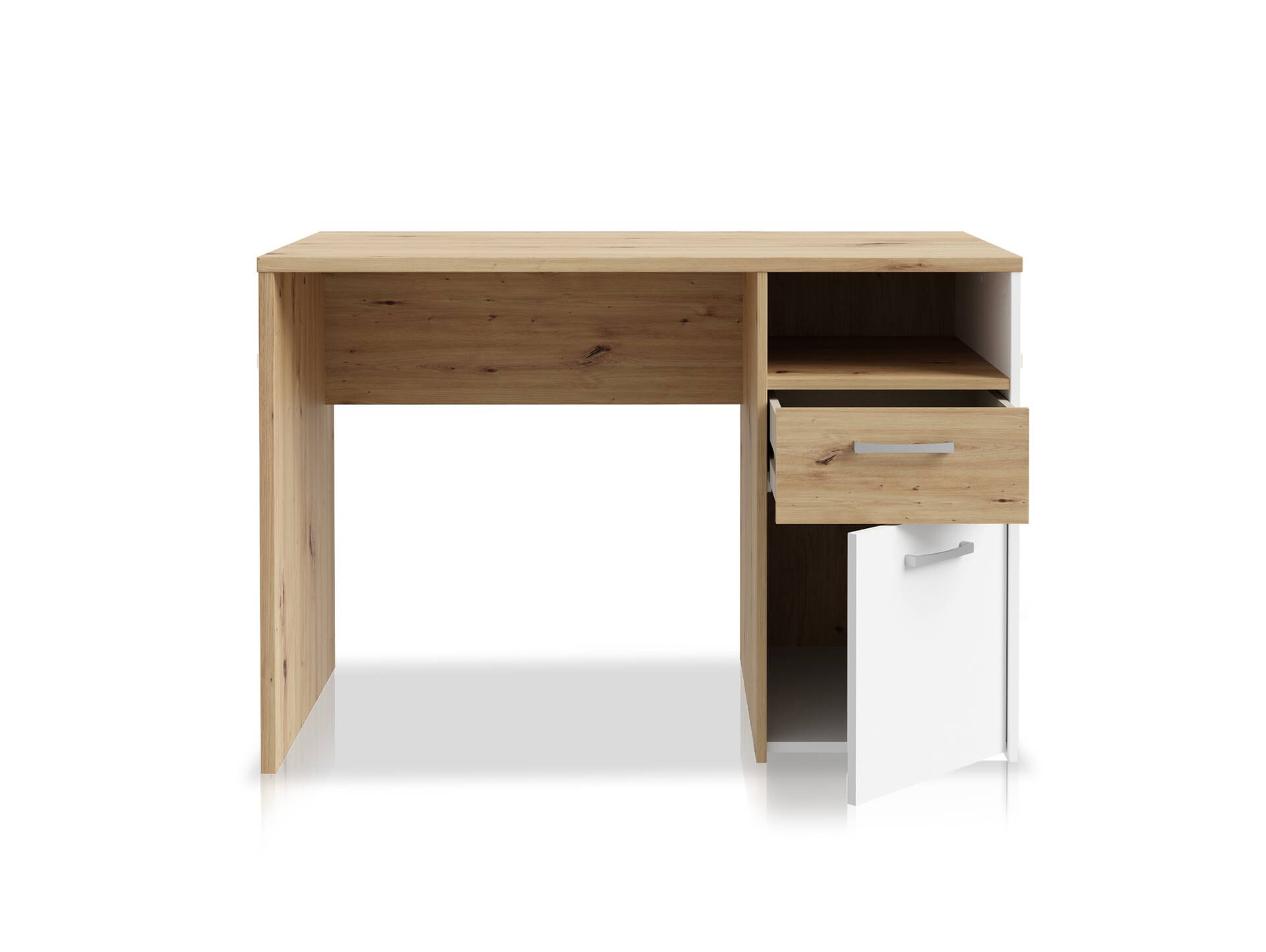 CARLITO Schreibtisch, Material Dekorspanplatte, Artisan eichefarbig/weiss 
