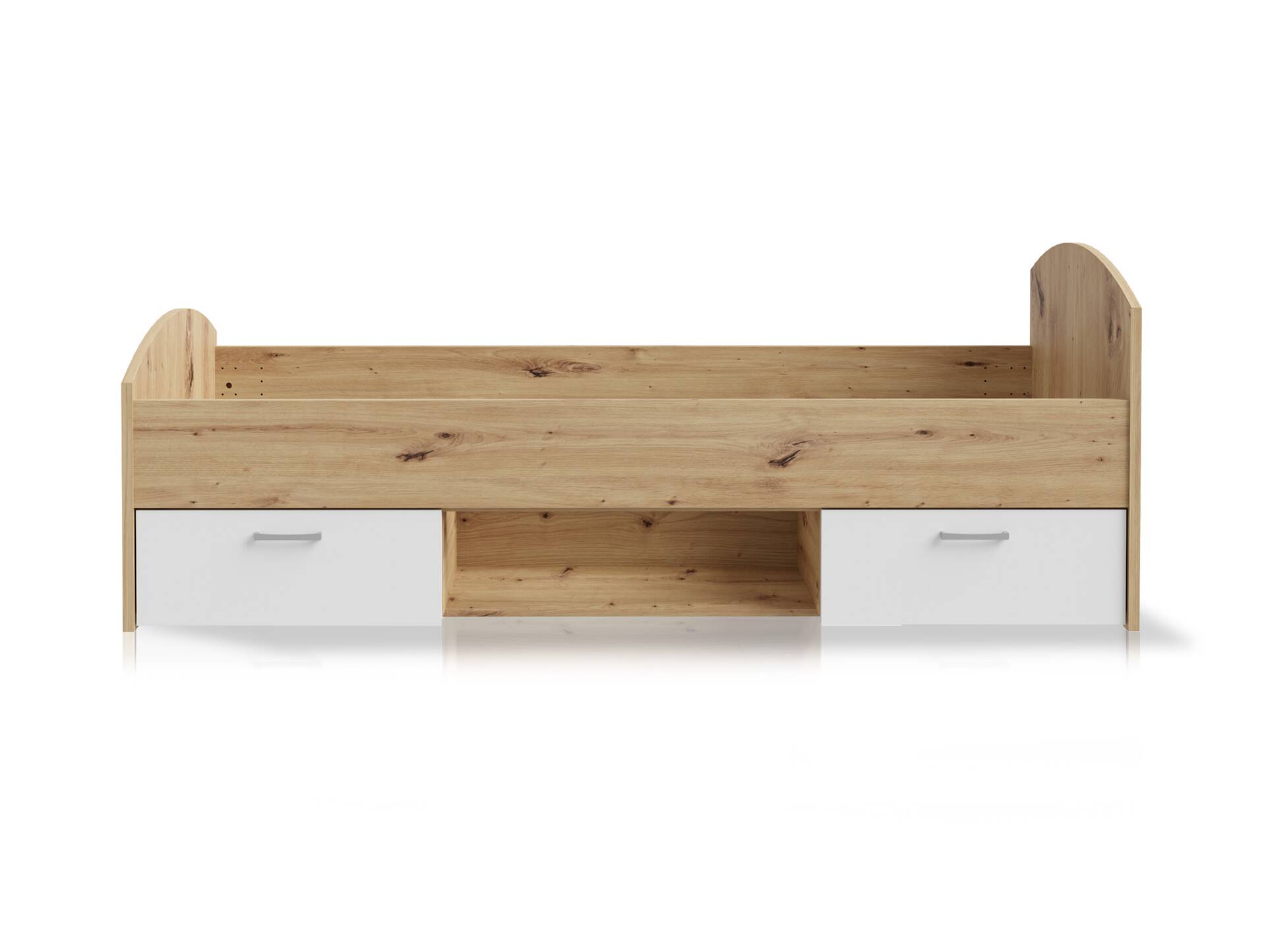 CARLITO Jugendbett / Funktionsbett  90x200 cm, Material Dekorspanplatte, Artisan eichefarbig/weiss 