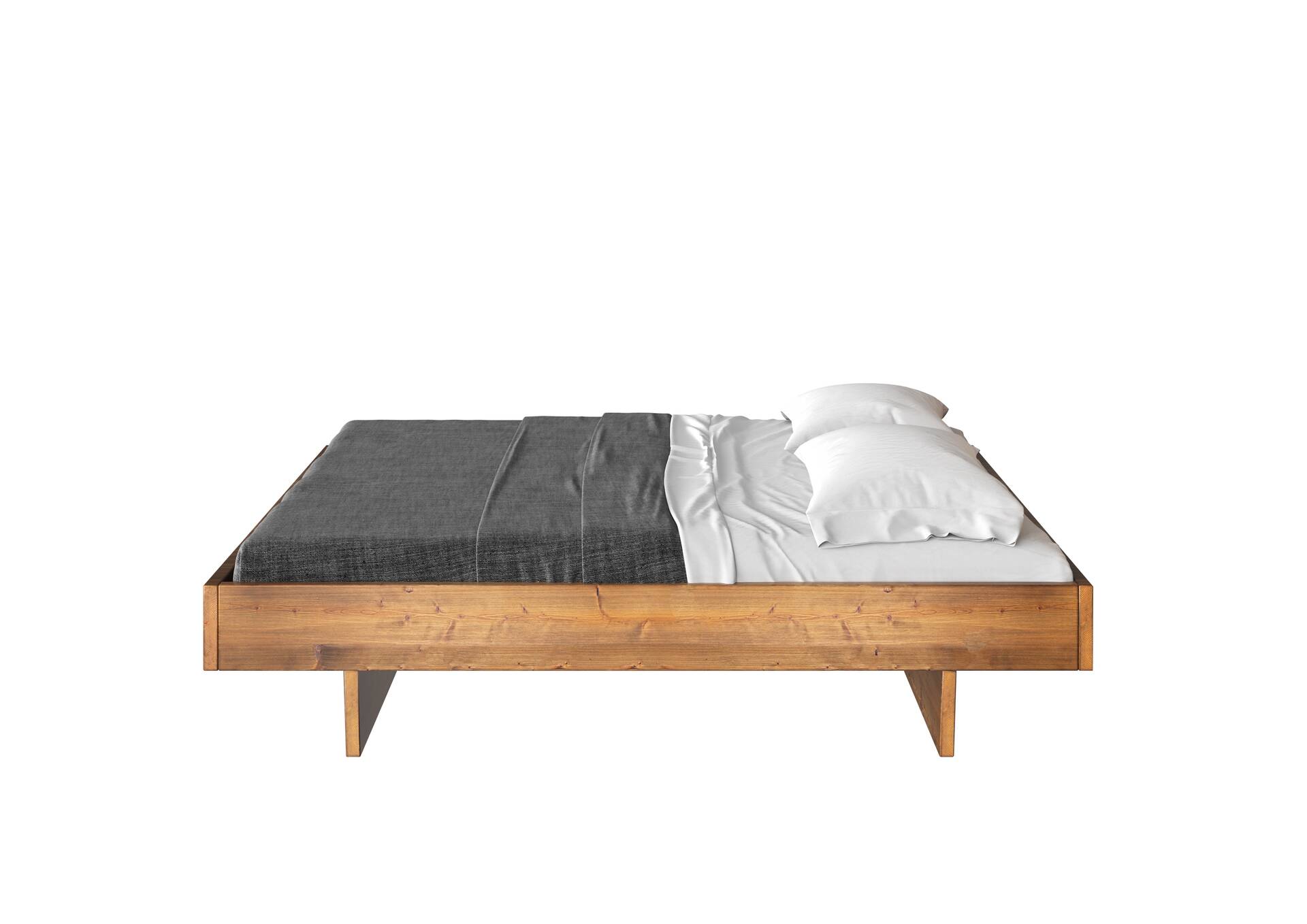 CURBY Wangenbett ohne Kopfteil, Material Massivholz 180 x 220 cm | natur