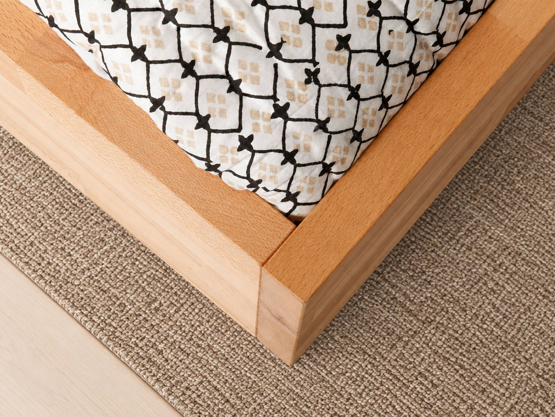 LÖWEN Wangenbett ohne Kopfteil, Material Massivholz 90 x 200 cm | Buche unbehandelt