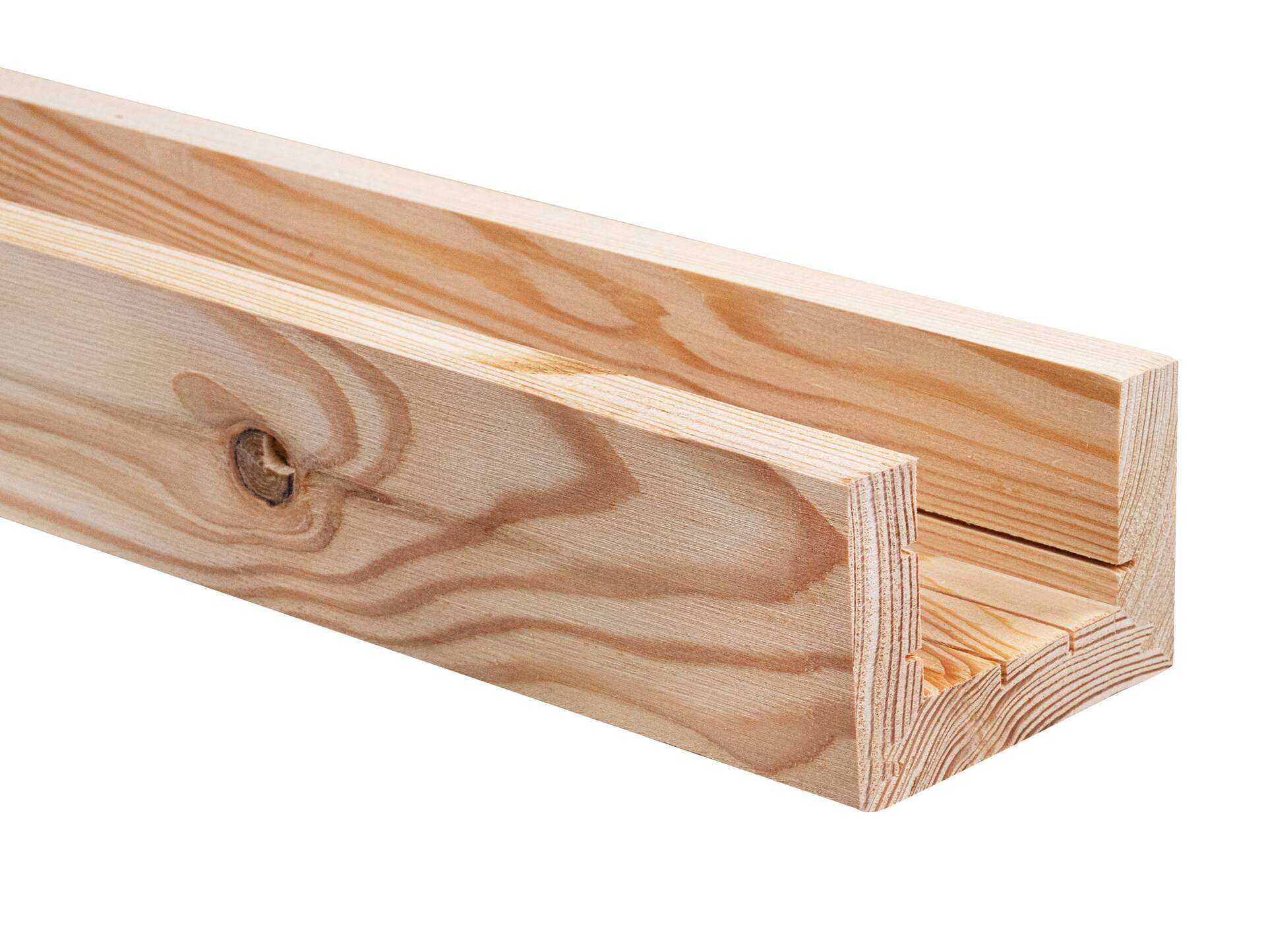 U-Balken / Zierbalken gebürstet, Lärche natur, Material Massivholz 120 x 80 mm | 1 Meter