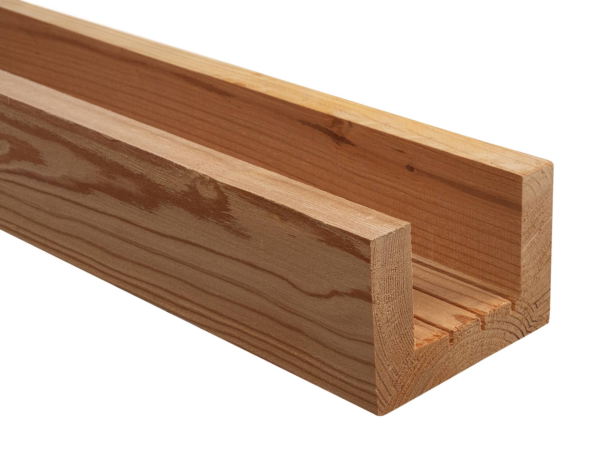 THERMO-U-Balken / Zierbalken gebürstet, THERMO-Lärche, Material Massivholz 120 x 80 mm | 1 Meter