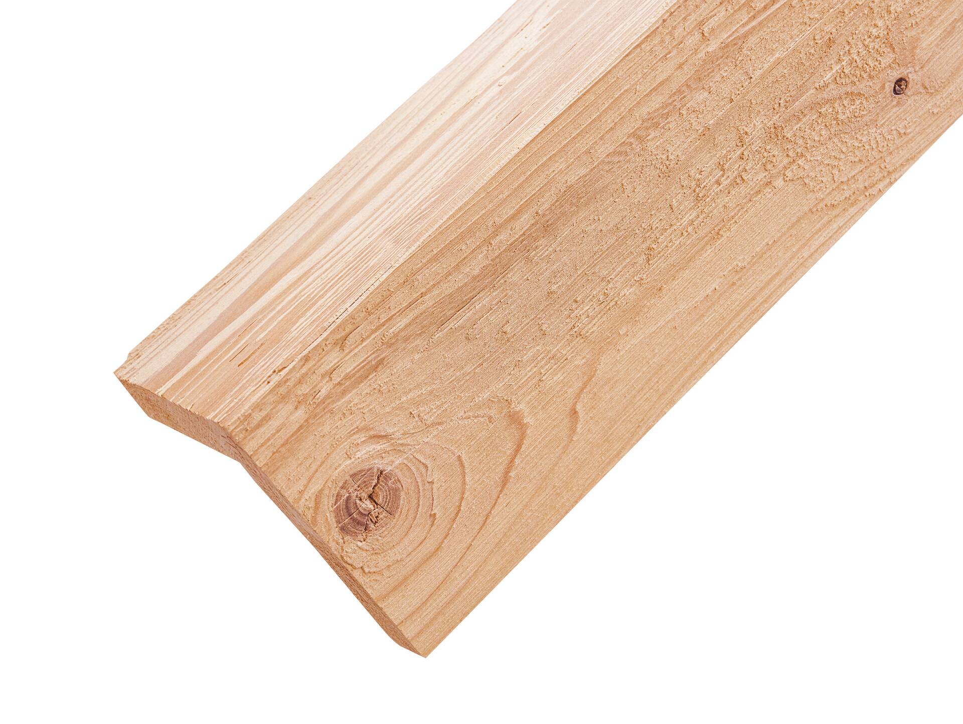 L-Abschlussleiste, Lärche natur gehackt, gebürstet 70 x 70 mm | 2 Meter