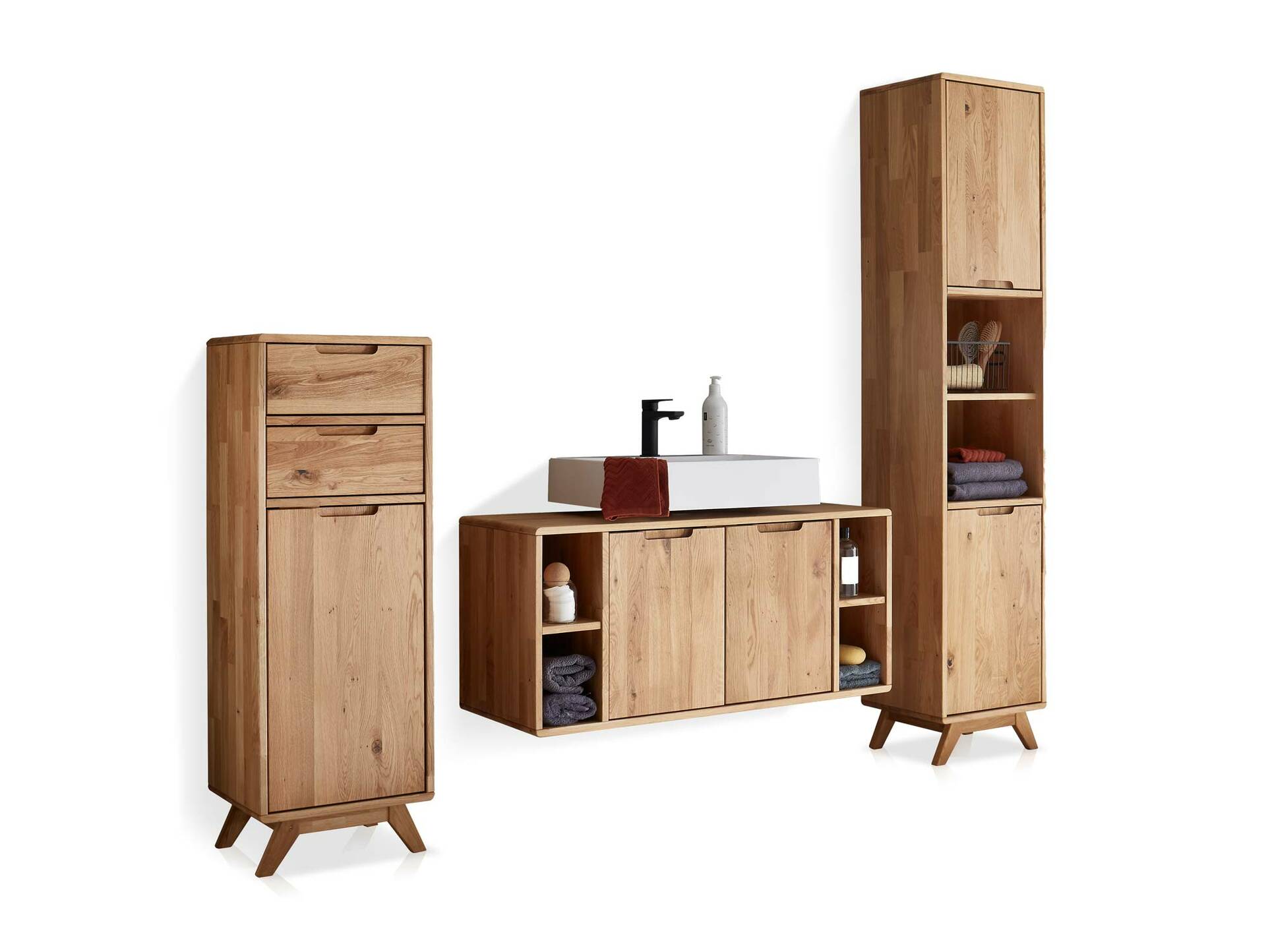 LEONARD Hochschrank I, Material Massivholz, Wildeiche geölt 