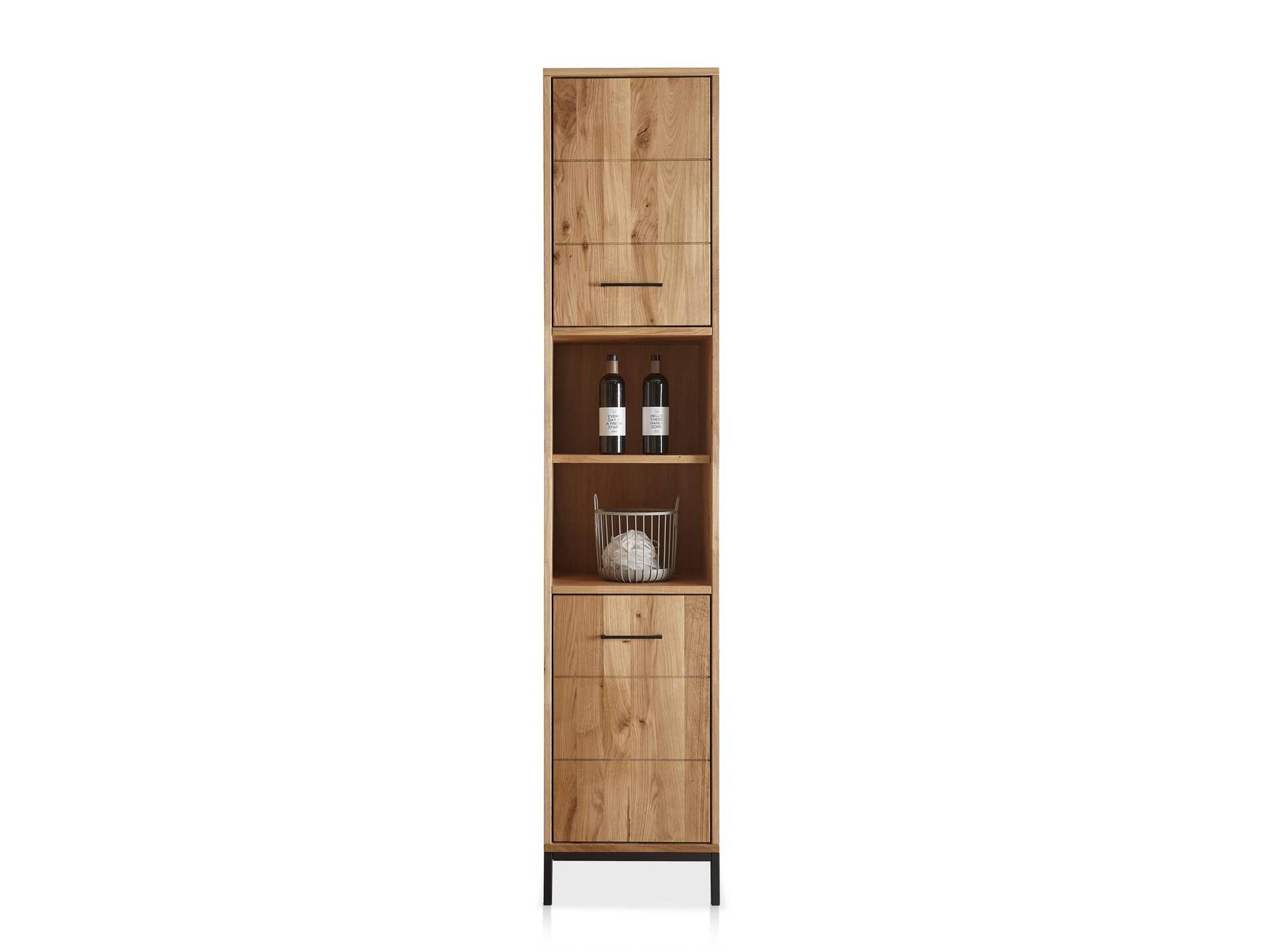 BOLTON Hochschrank I, Material Massivholz, Wildeiche geölt 