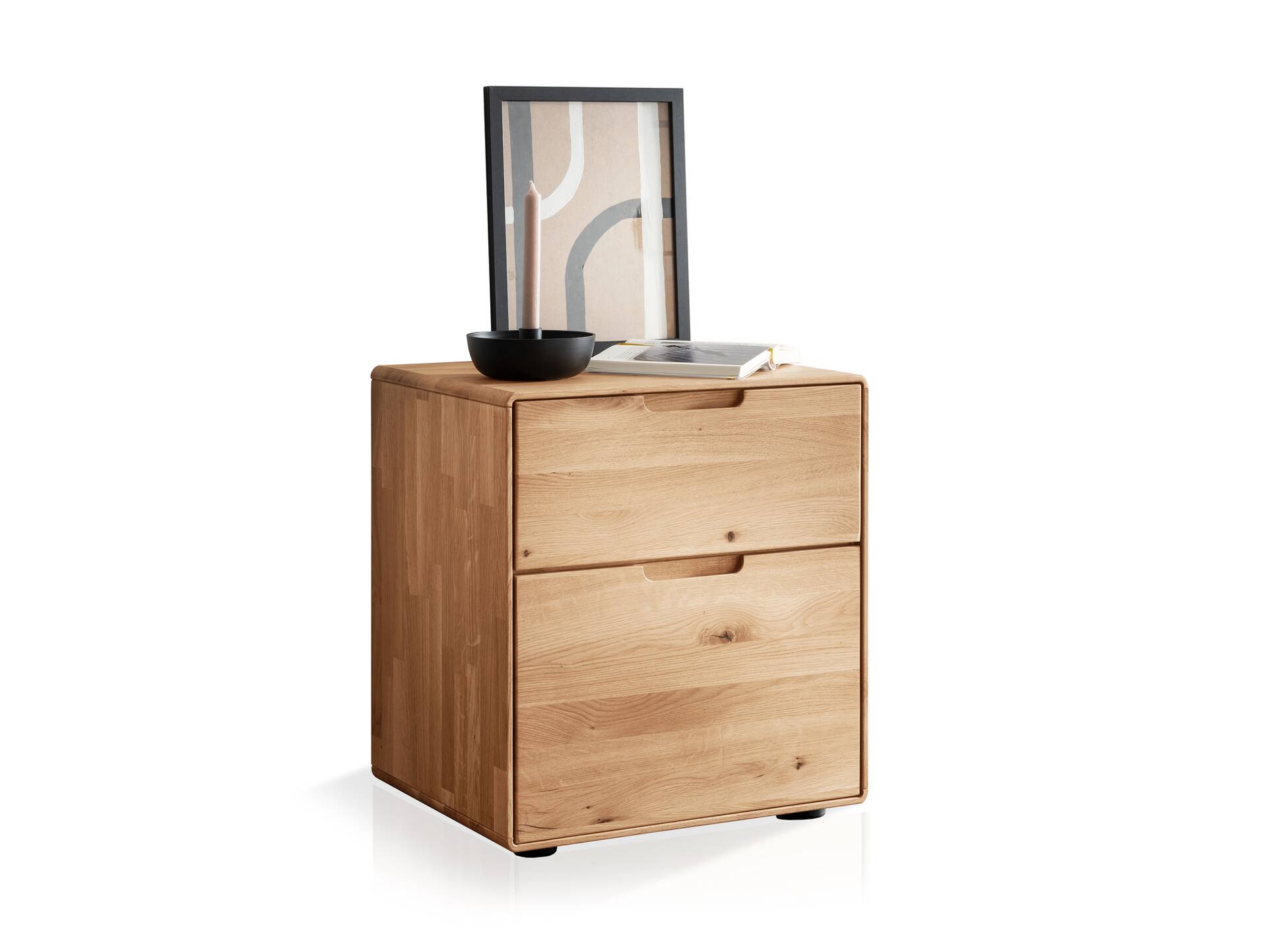 ANDINO Nachtkommode II, Material Massivholz, Wildeiche geölt 