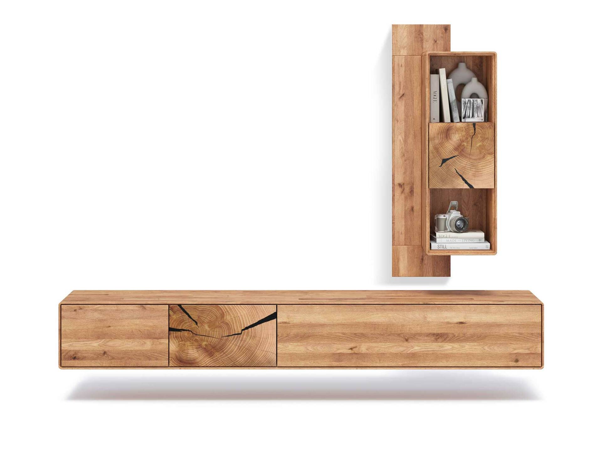SARRAGOSSA Wandboard mit Fächern, Material Massivholz, Wildeiche geölt 