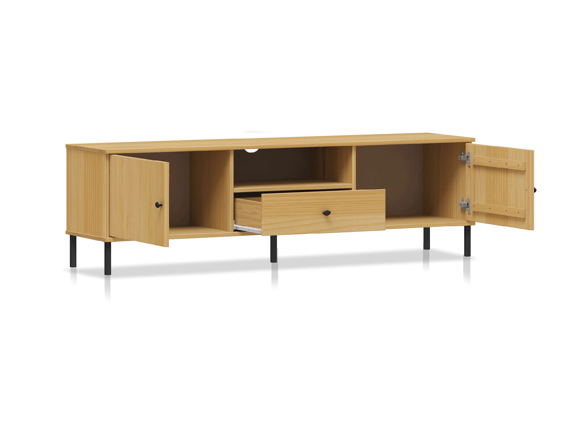 AYKO TV-Board II, Material Massivholz, Kiefer eichefarbig lackiert 