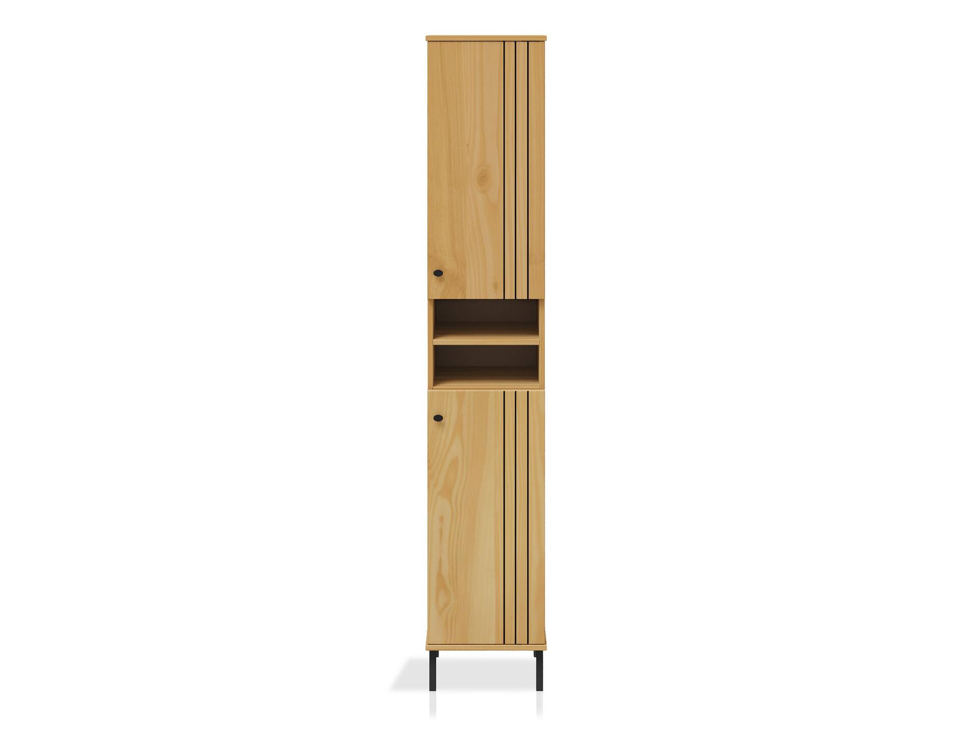 AYKO Regal III  fürs Badezimmer, Material Massivholz, Kiefer eichefarbig lackiert 