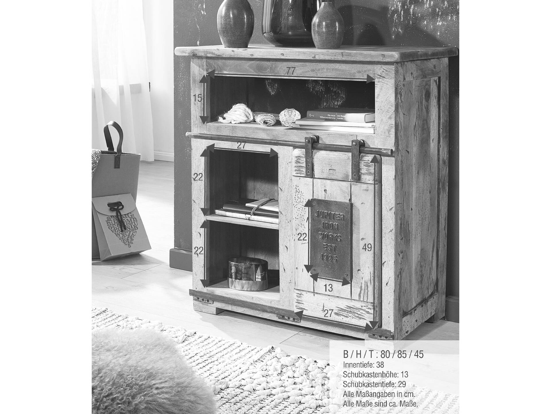 BRISTOL Sideboard VII, Material Massivholz, Mango rustikal 