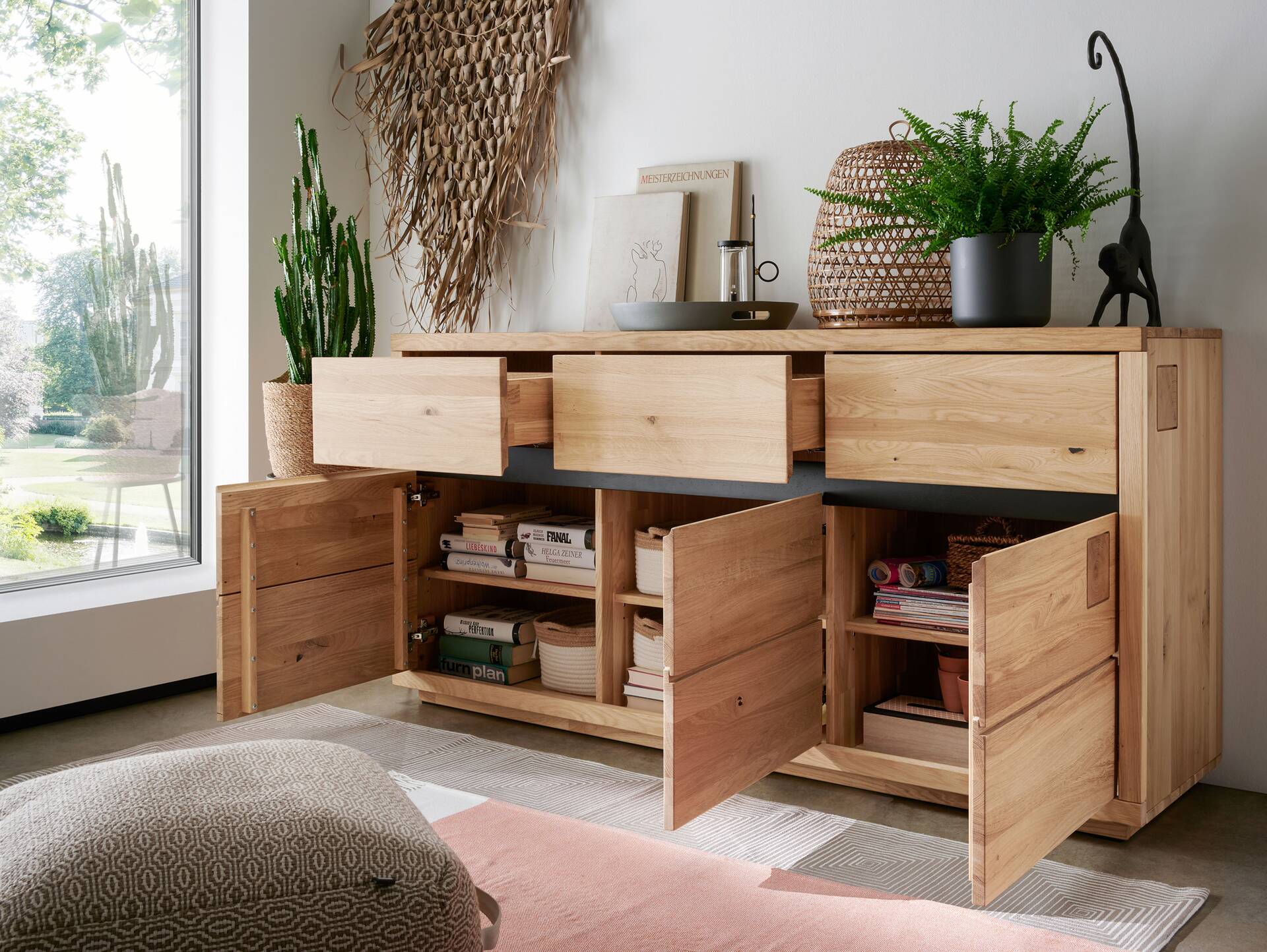 CALDERA Sideboard II, Material Massivholz, Wildeiche geölt 