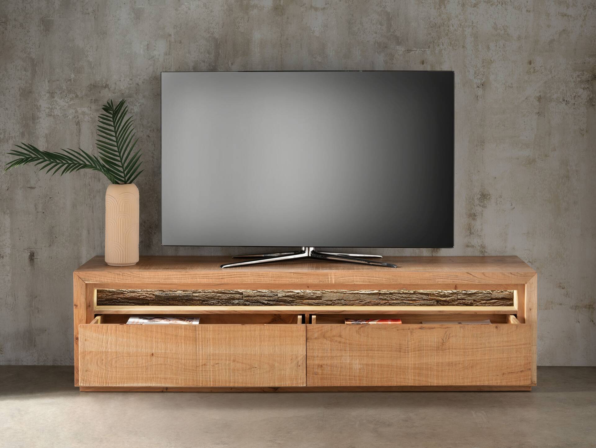BATTURO TV-Board III, Material Massivholz, Akazie lackiert 