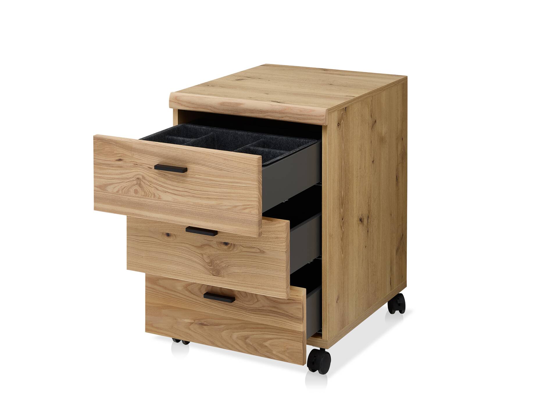 GENNY Rollcontainer, Material Dekorspanplatte Altesche massiv / Artisan Eichefarbig